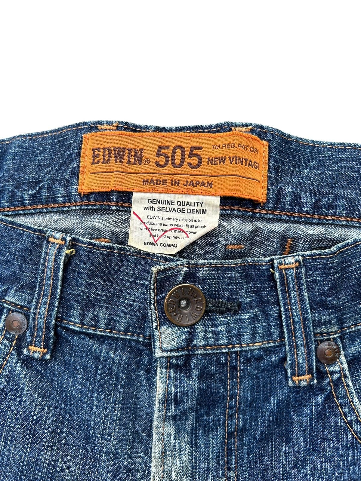 Kapital Vintage Edwin 505 Selvedge Buckle Back Distressed Denim Jean Size US 36 / EU 52 - 5 Thumbnail