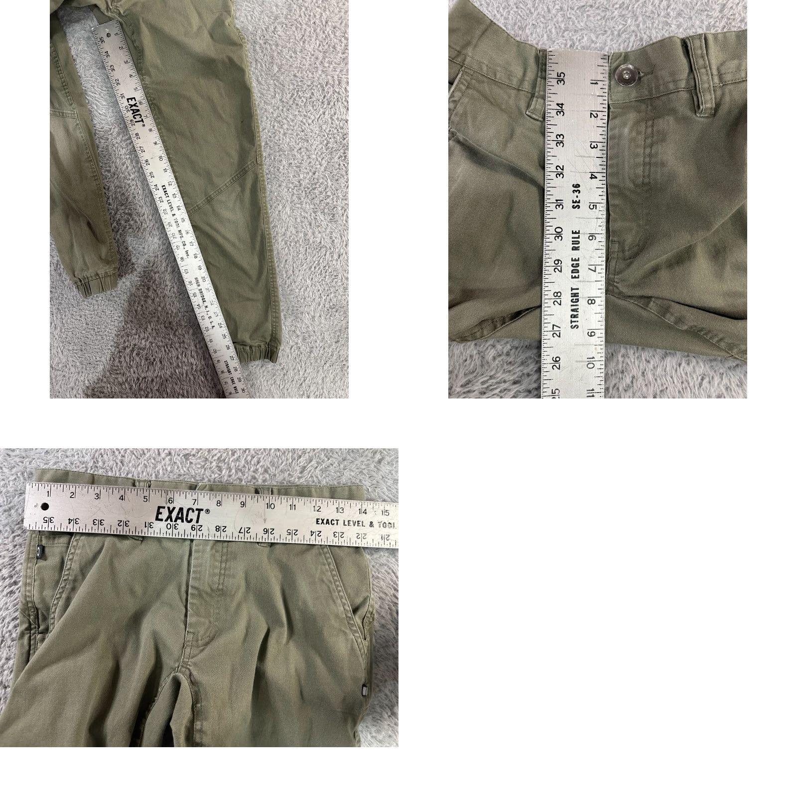 Oakley Oakley Pants Mens Olive Green Stretch Tapered Elastic Cuffs Size 28 Front Flat Front Zipper Logo Belt Loops 60/36/4 Elastane Casual Pants Size US 28 / EU 44 - 8 Thumbnail