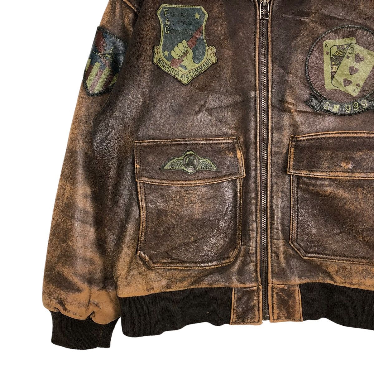 Vintage 🔥VINTAGE LEATHER JACKET AIR FORCE MILITARY BUZZ RICKSONS Size US M / EU 48-50 / 2 - 6 Thumbnail