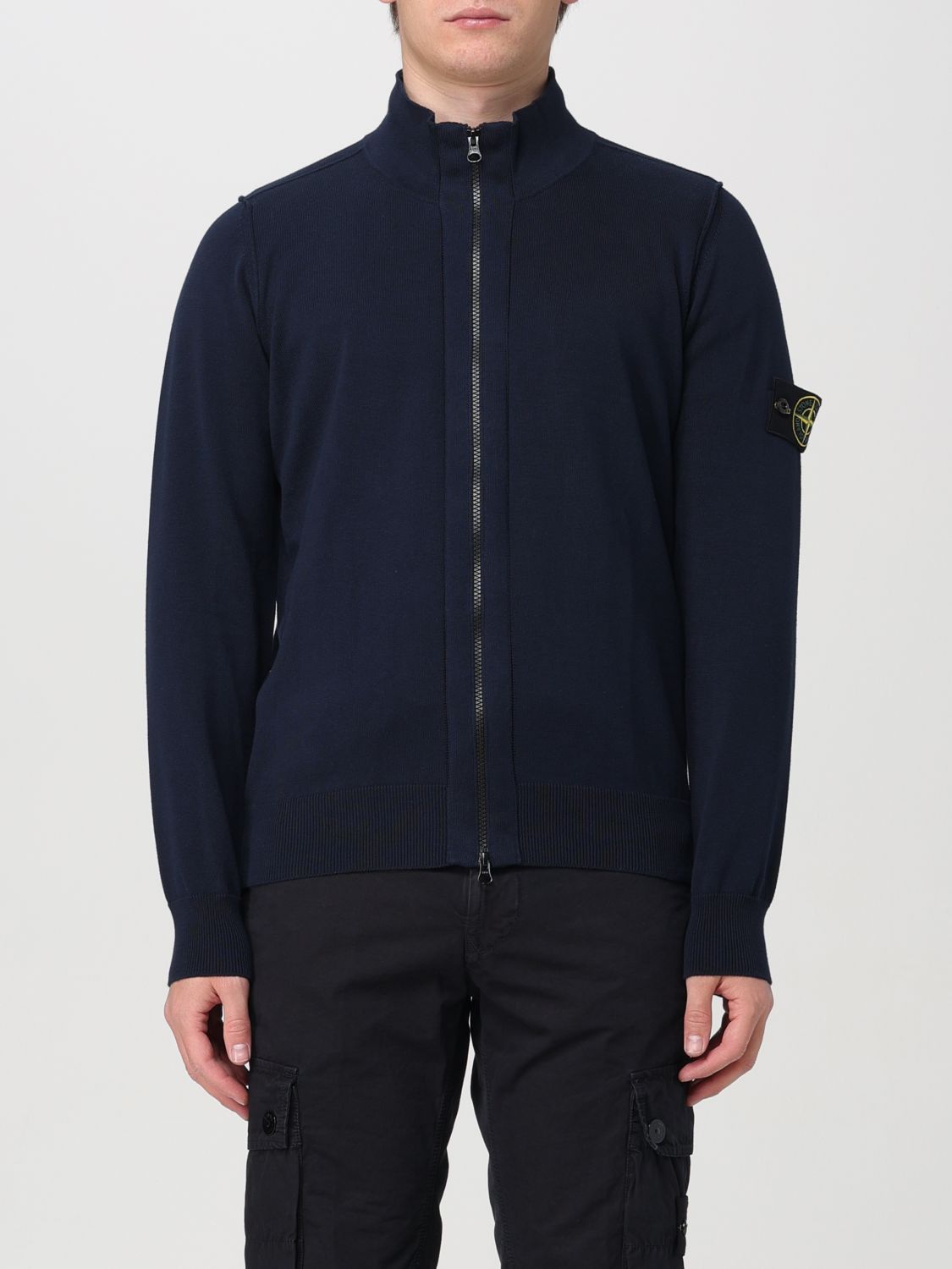 image of Stone Island Sweater Men Navy (Size Small)
