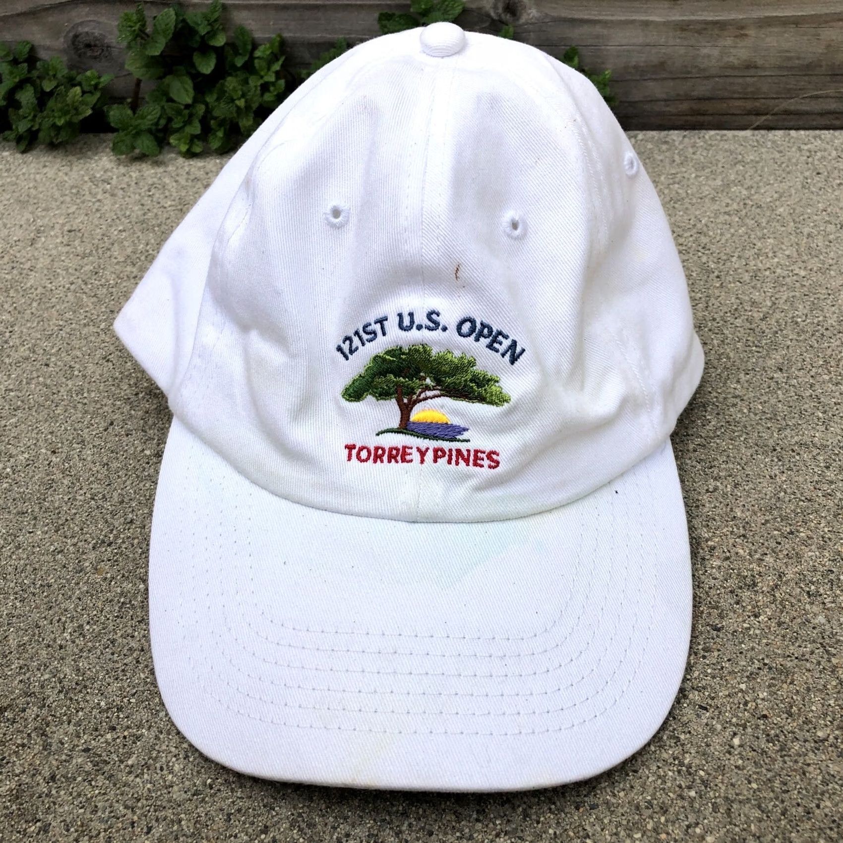 Imperial IMPERIAL 121ST US Open Torrey Pines Hat Men's USA America Cap White Adjustable Baseball Cap Men One Size Cotton Front USA Flag Decade 2000s 90s Size ONE SIZE - 2 Thumbnail