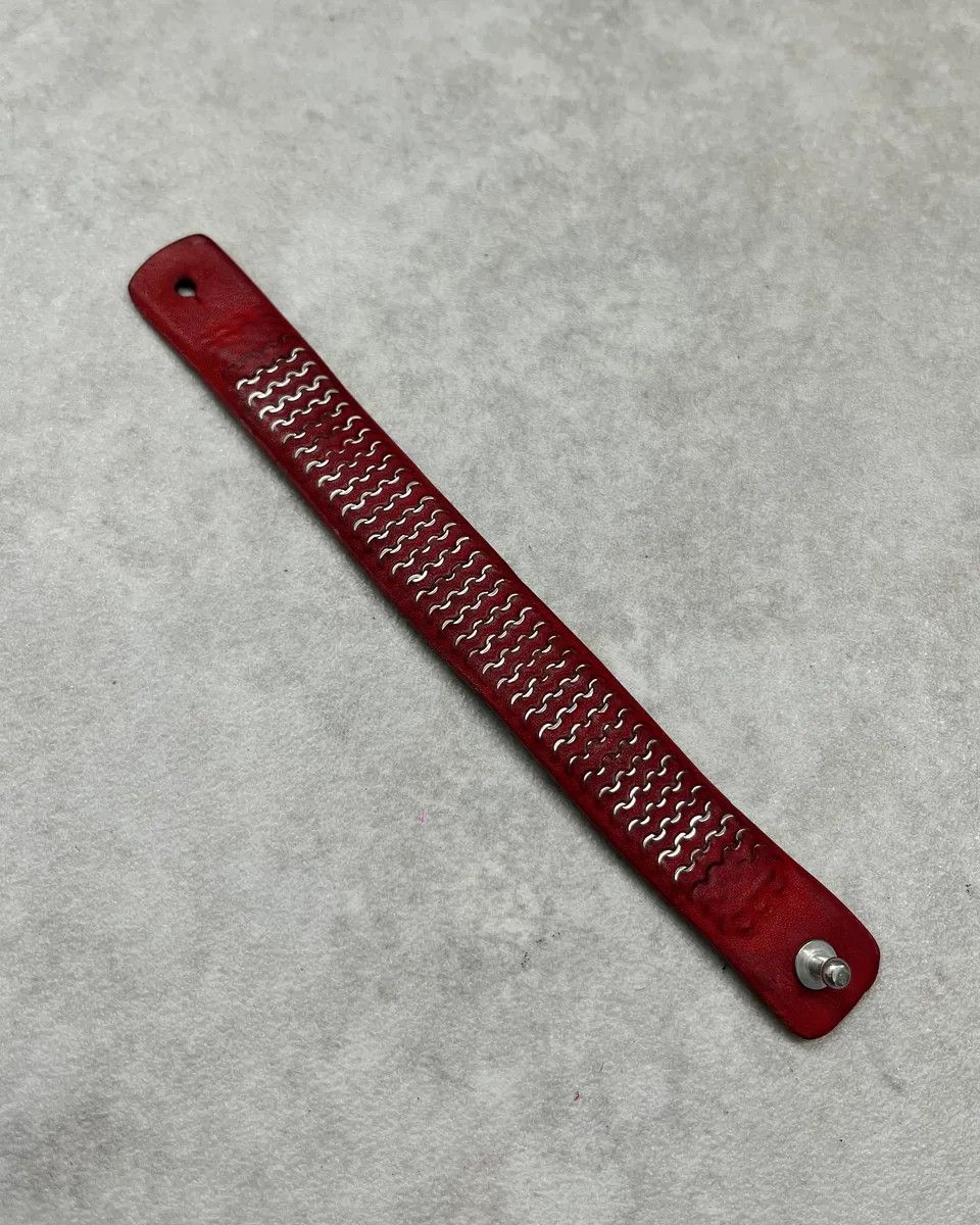 Marithe + Francois Girbaud Marithé + François Girbaud Red Studded Leather Bracelet Size ONE SIZE - 4 Thumbnail
