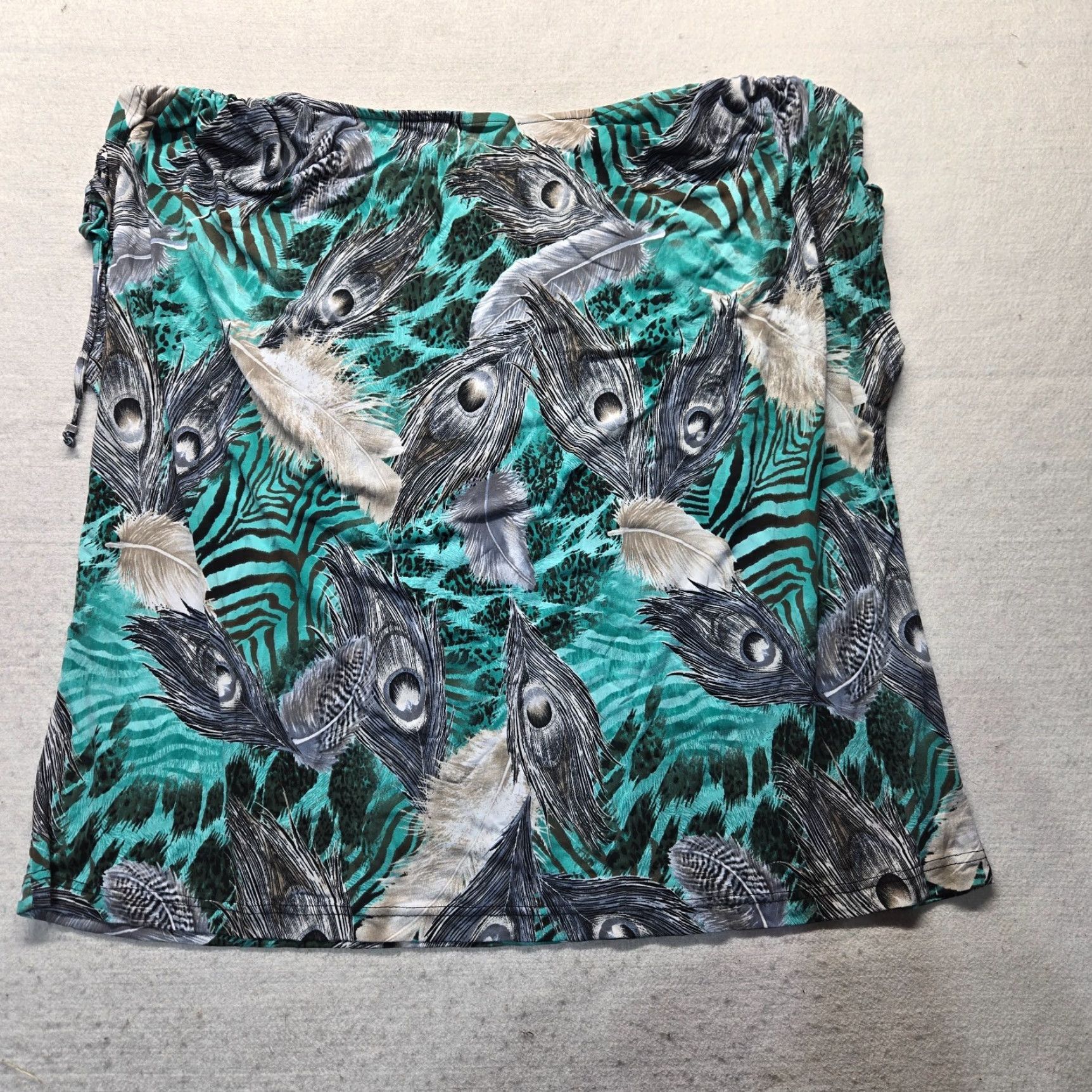 Vintage All over Peacock Feather Print Shirt Short Sleeve Adult Woman's Size 2XL XXL Size XXL / US 16-18 / IT 52-54 - 6 Thumbnail
