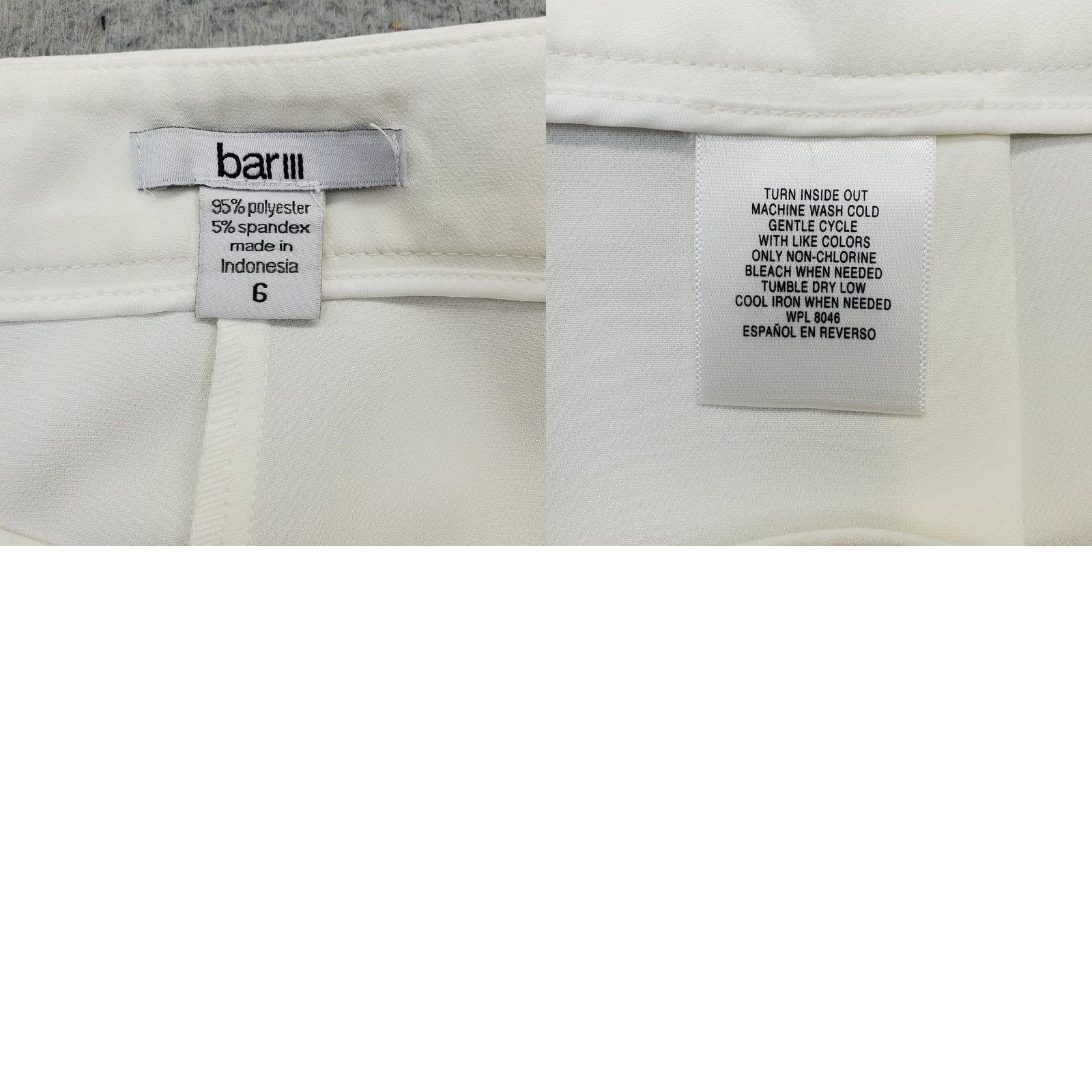 Bar III Bar III Women’s White Ankle Pants 6 Stretch Pleated Elastic Waist Straight Leg Pants Size 28" / US 6 / IT 42 - 8 Thumbnail