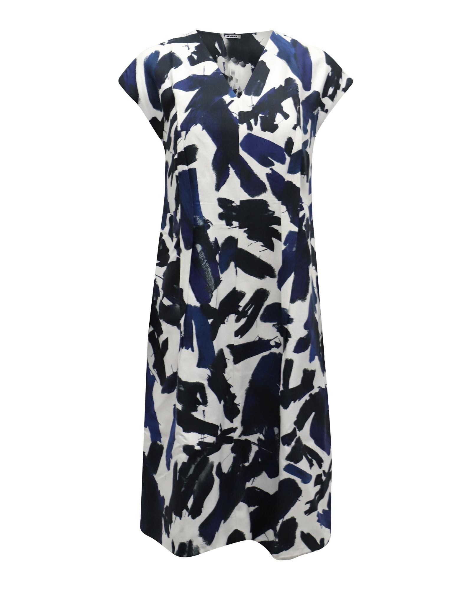 image of Printed Viscose Sheath Dress By Jil Sander, Women's (Size Medium)