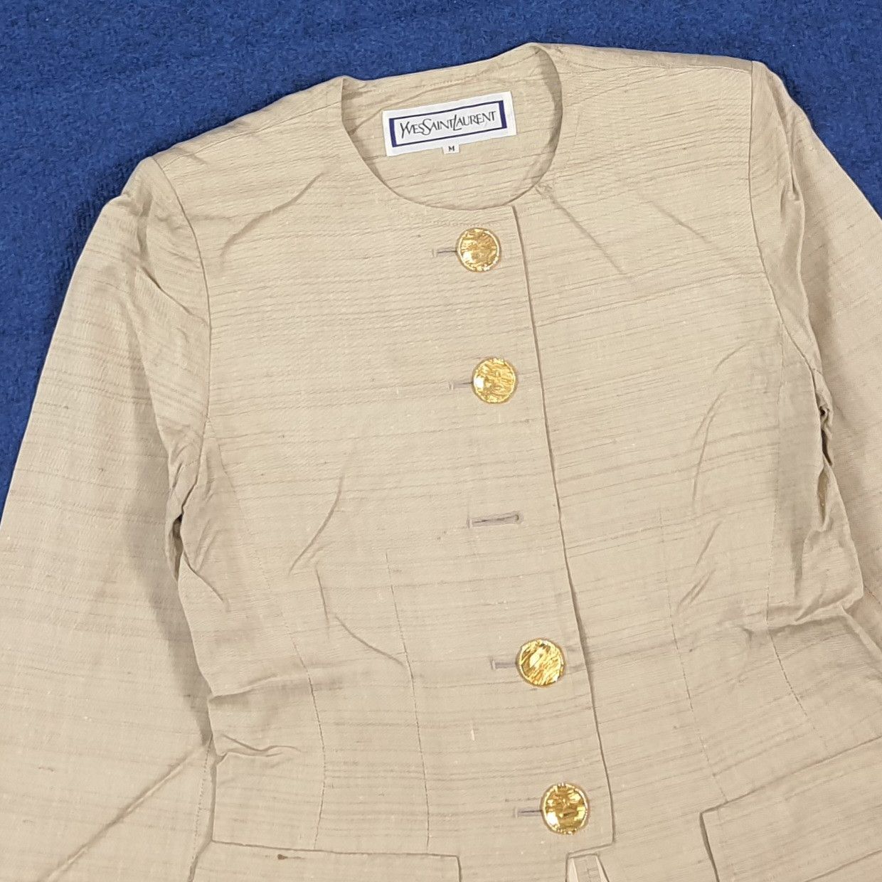 Yves Saint Laurent Vintage Yves Saint Laurent Rive Gauche Style Textured Blazer Size XS / US 0-2 / IT 36-38 - 2 Thumbnail