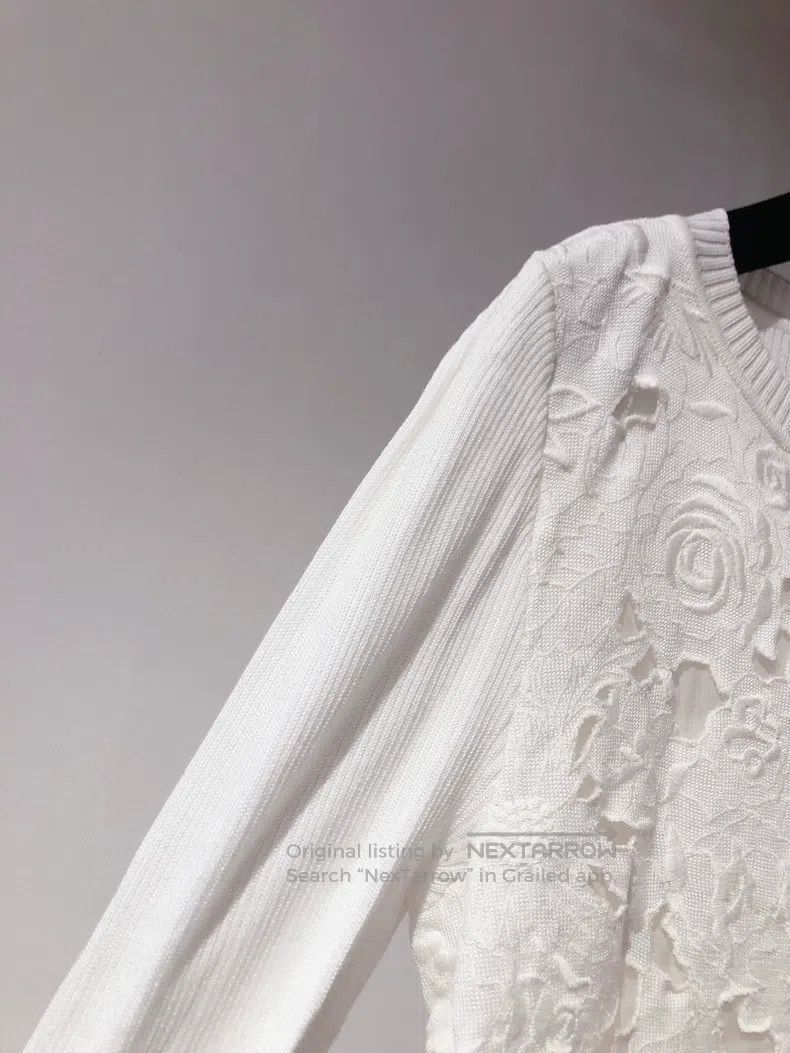 Other Valentino White lace knit top sweater Size S / US 4 / IT 40 - 4 Thumbnail