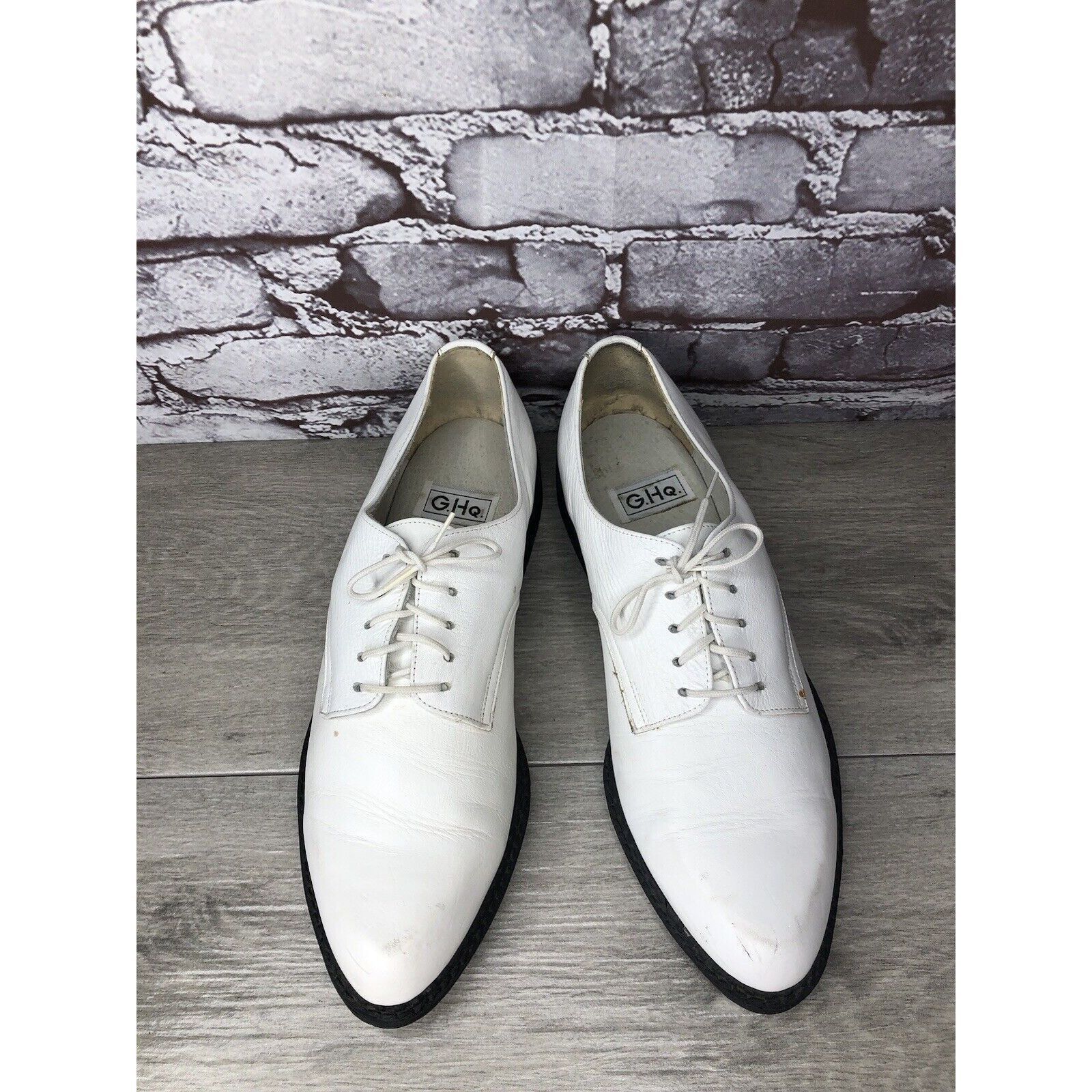 Other Banana Blues USA G.H.Q White Leather Plain Oxfords Shoes Men Size US 9.5 / EU 42-43 - 9 Thumbnail