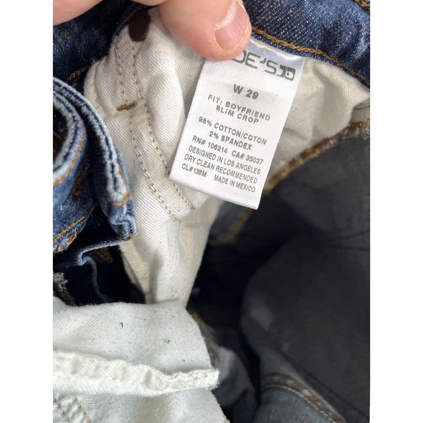 Vintage Women’s Joe's Jeans Size 29 Crop Slim Boyfriend Blue Denim Stretch UEC Size 29" - 5 Thumbnail