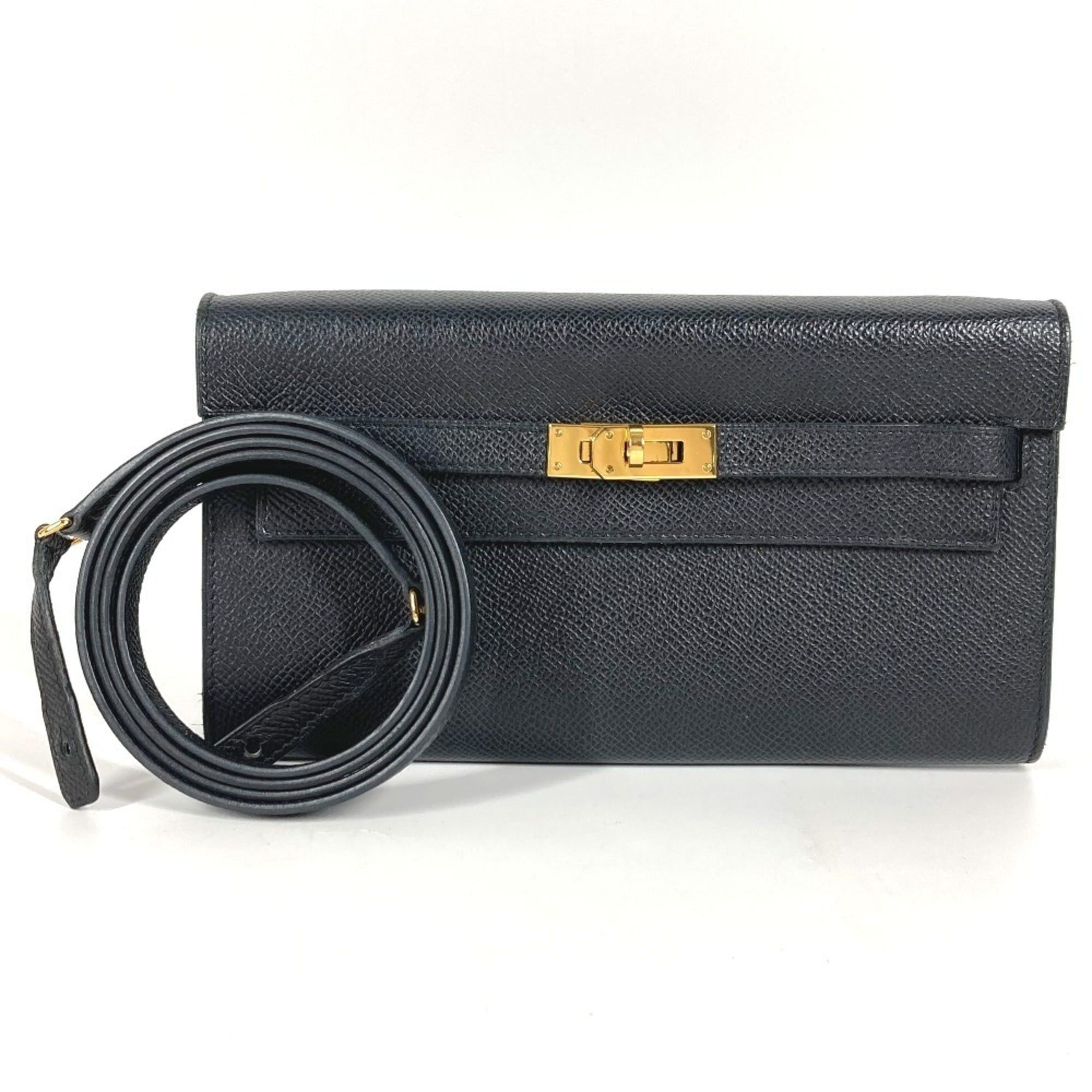 Hermes HERMES Hermès Shoulder Wallet Kelly Long To-Go Bag Pochette Epson Men's Women's Black Size ONE SIZE - 1 Thumbnail