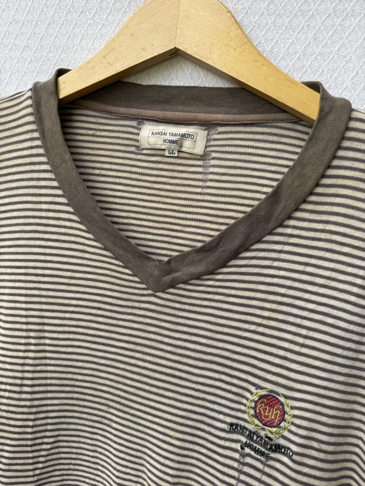 Kansai Yamamoto Kansai Yamamoto Homme Striped Longsleeve Yohji Styled Size US XL / EU 56 / 4 - 5 Thumbnail