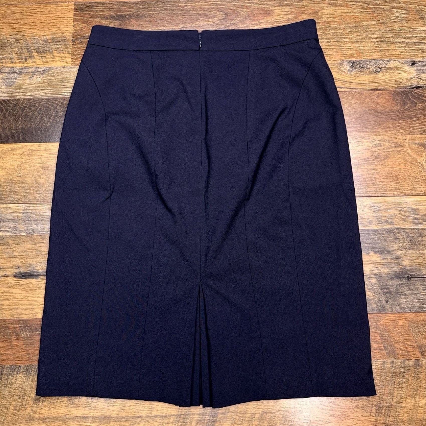 Ann Taylor Ann Taylor Pencil Skirt 10 Blue Stretch Lined Knee Length Skirt Womens Regular High Rise Zip Dry Clean Only Polyester Rayon Spandex Logo City 90s? Size 32" / US 10 / IT 46 - 2 Thumbnail