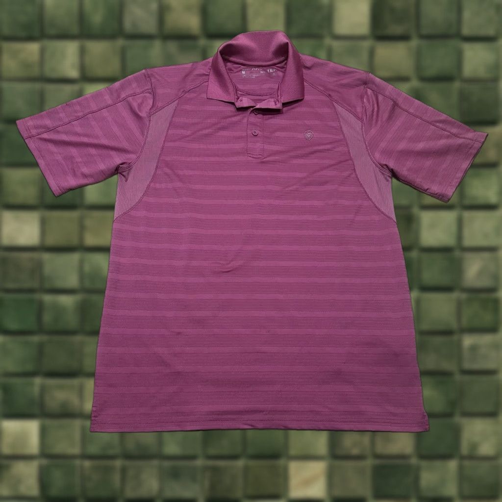 Ariat Ariat Polo Shirt Mens Medium Purple AriatTek Heat Series Polo Shirt Mens Regular M Purple Logo Sport Golf Cowboy Pro Series Brand Ariat Shirt Size US M / EU 48-50 / 2 - 1 Thumbnail
