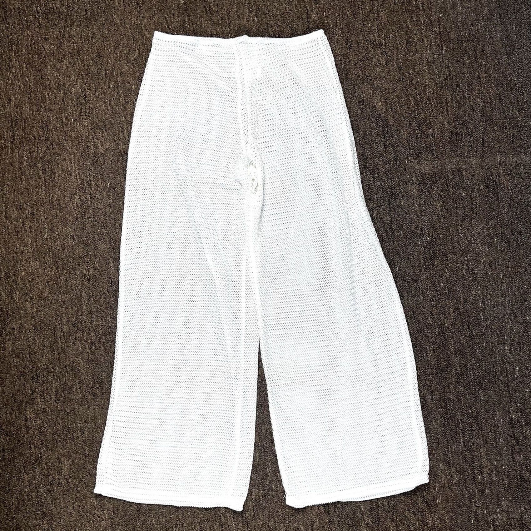 Vintage VINTAGE? No — NWOT Crochet High Waist Wide Leg Beach Pool Stylish Pants M White Wide-Leg Pants Women XS? Size 28" / US 6 / IT 42 - 3 Thumbnail