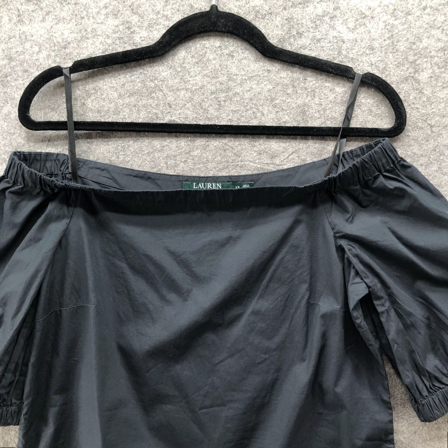 Ralph Lauren Lauren Ralph Lauren Off Shoulder Top Womens XS Black Poplin Puff Sleeve Shirt Size XS / US 0-2 / IT 36-38 - 3 Thumbnail