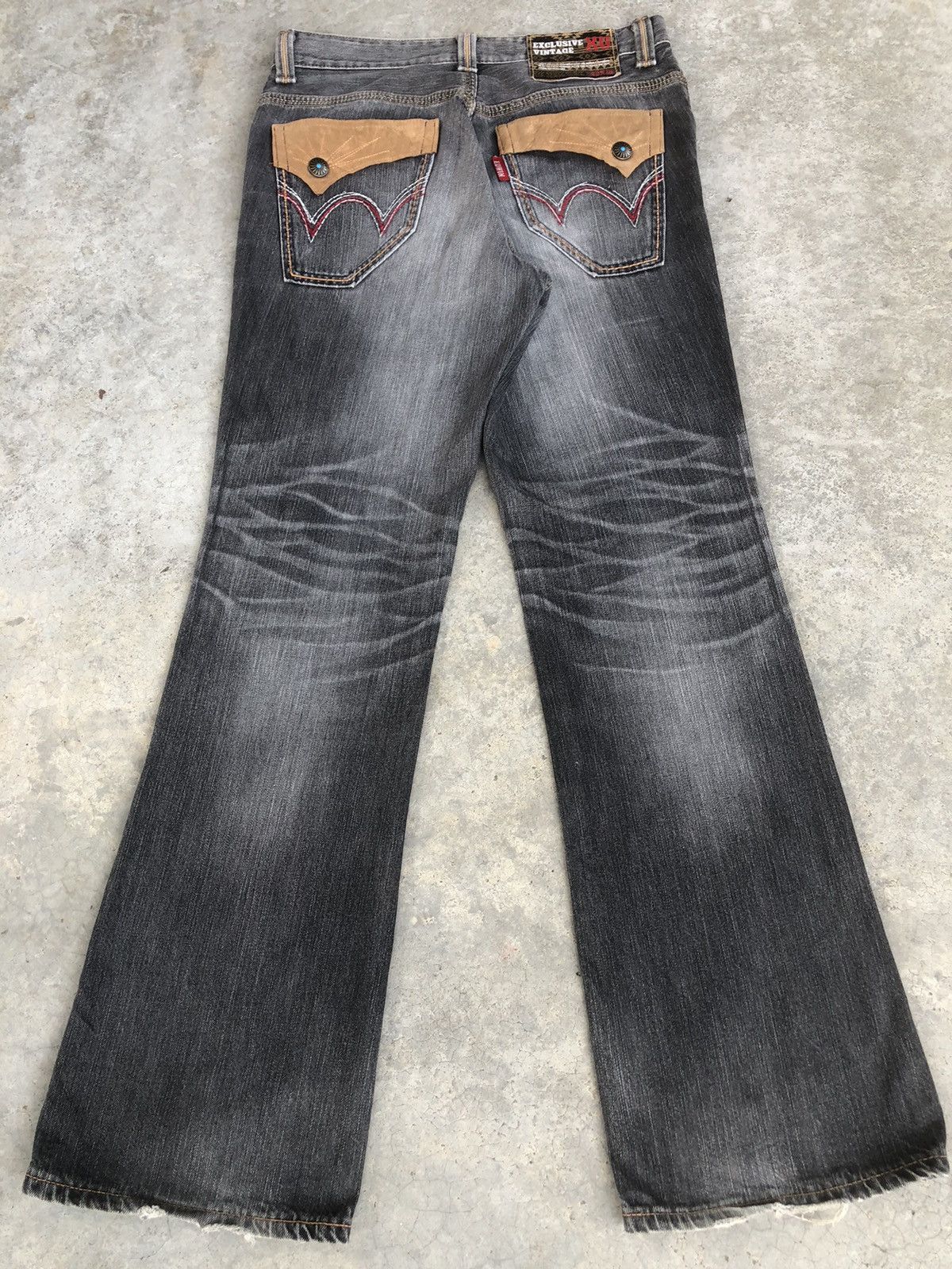 If Six Was Nine Japanese Edwin XV Flared Jeans Distressed Jeans Navajo Style Size US 33 - 2 Thumbnail