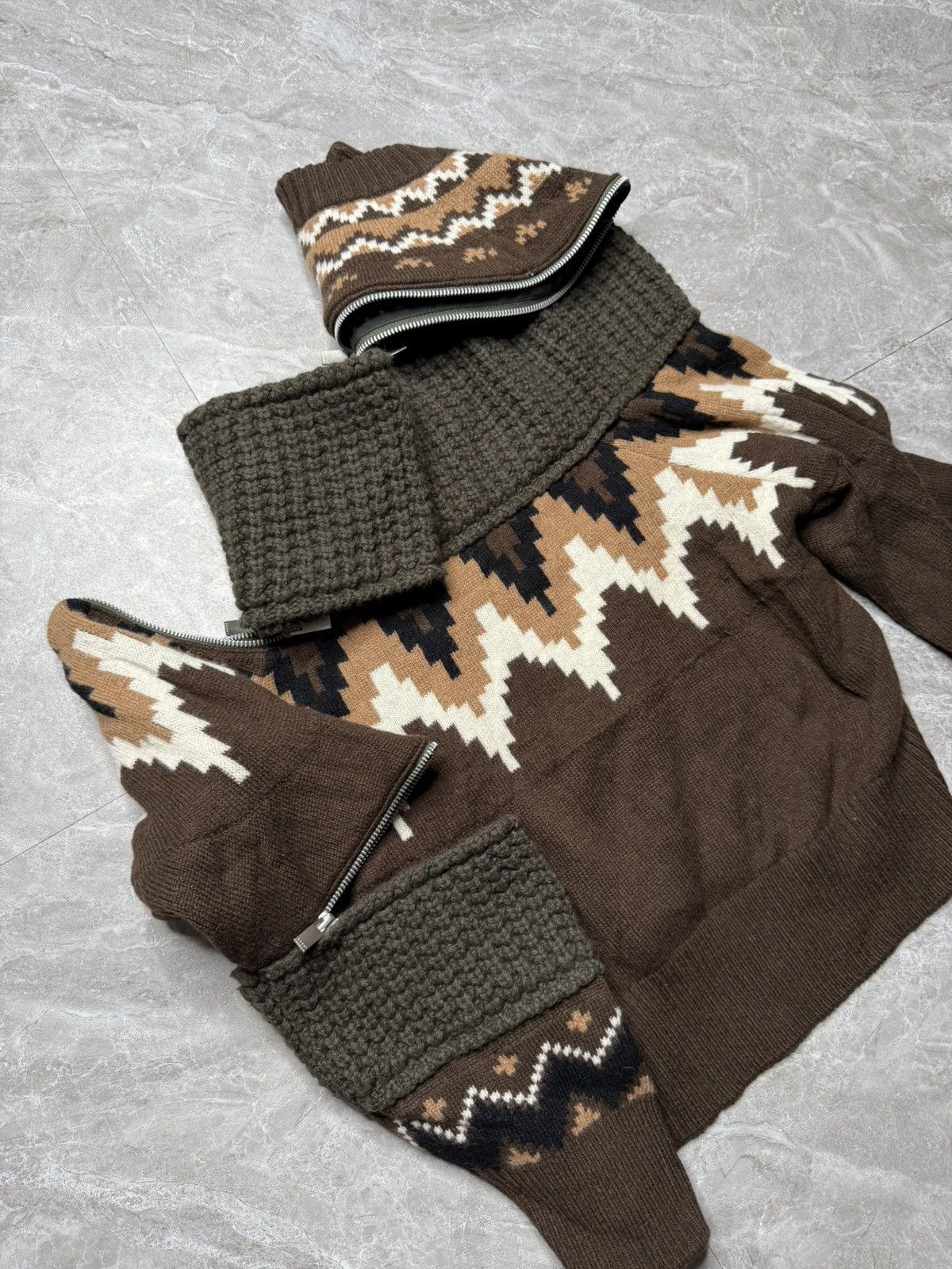 Sacai Sacai F/W 19 Fair Isle Print Knit Sweater Size US M / EU 48-50 / 2 - 6 Thumbnail