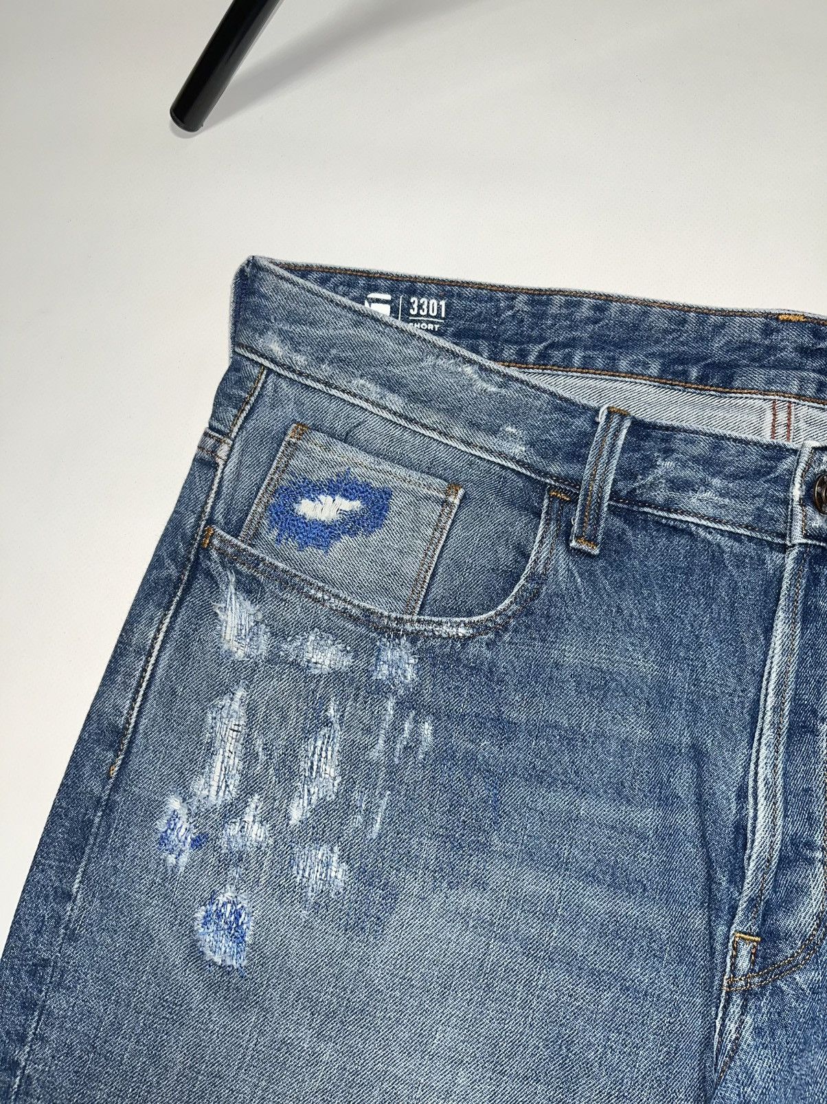 G-Star G star RAW distressed patchwork denim shorts Y2K military Size US 36 / EU 52 - 6 Thumbnail