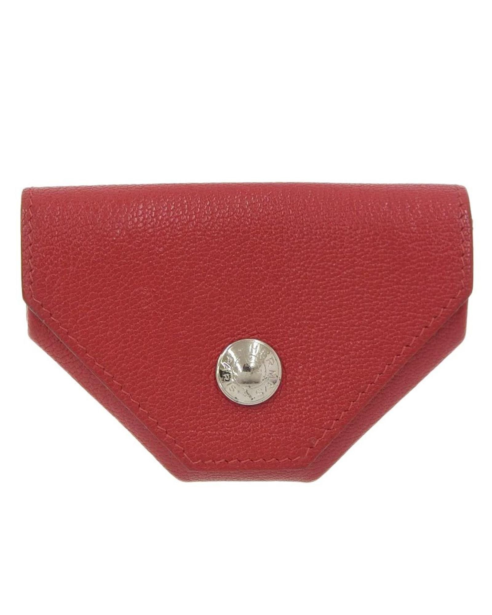 image of Red Leather Wallet By Hermes, Women's