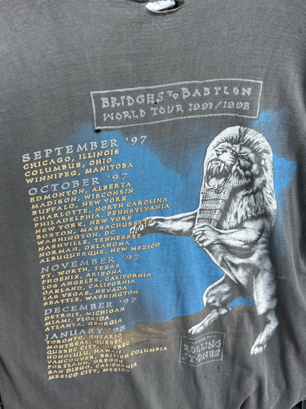 Vintage 💥 Vintage Rolling Stones Bridges To Babylon 1997 T-Shirt Size US XL / EU 56 / 4 - 7 Thumbnail
