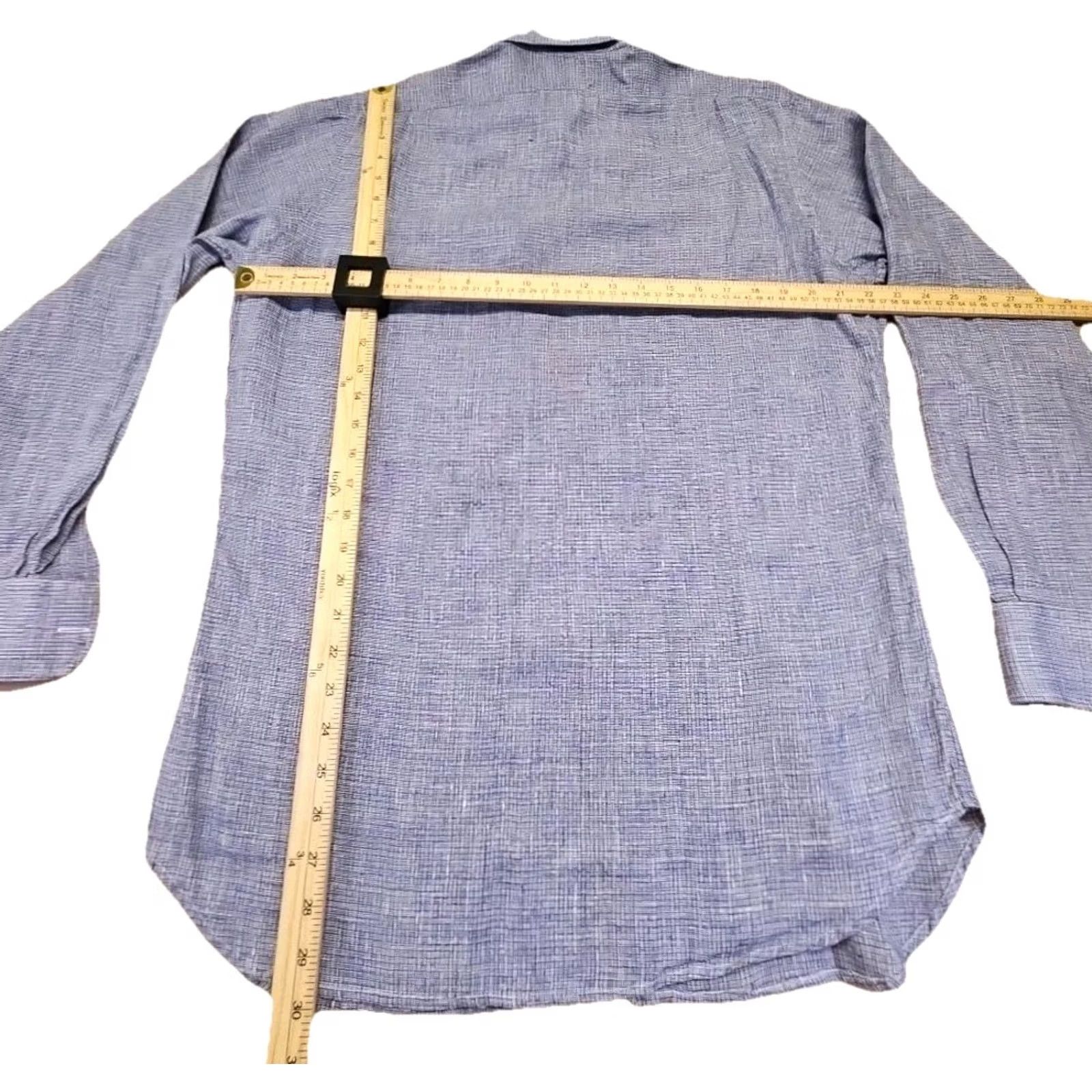 Hamilton Hamilton Since 1883 Men’s Blue Geometric Dress Shirt Long Sleeve L Size 42R - 8 Thumbnail
