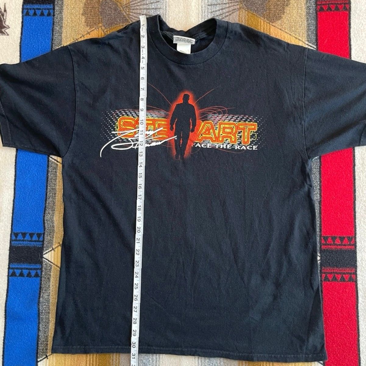Vintage VINTAGE Tony Stewart NASCAR T-Shirt Size XL Double-Sided Crew Neck Black 2003 90s Y2K Sports Men Hats? Size US XL / EU 56 / 4 - 8 Thumbnail