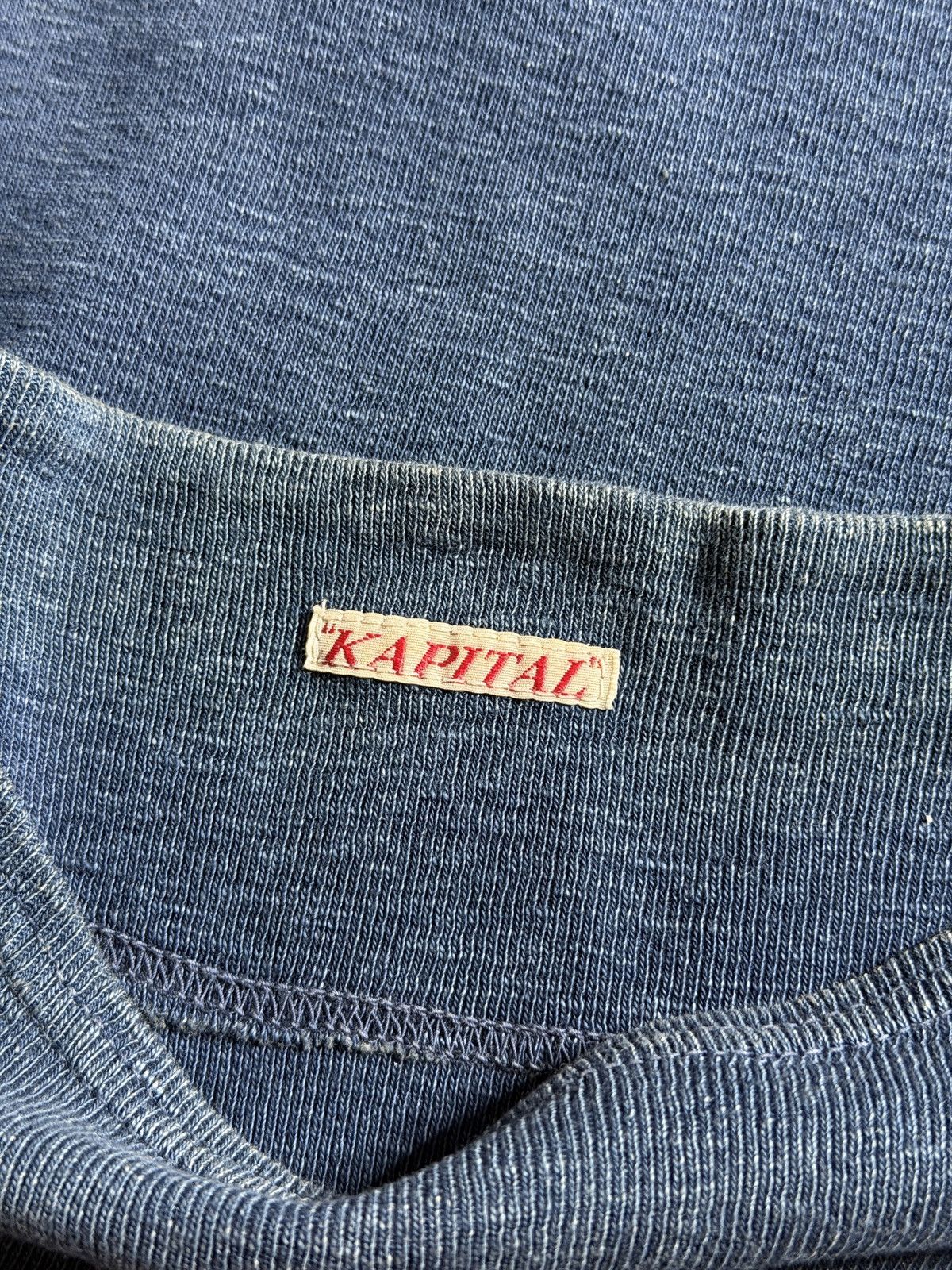 Kapital Kapital Longline Indigo Dyed Ribbed T-Shirt Size XS / US 0-2 / IT 36-38 - 3 Thumbnail