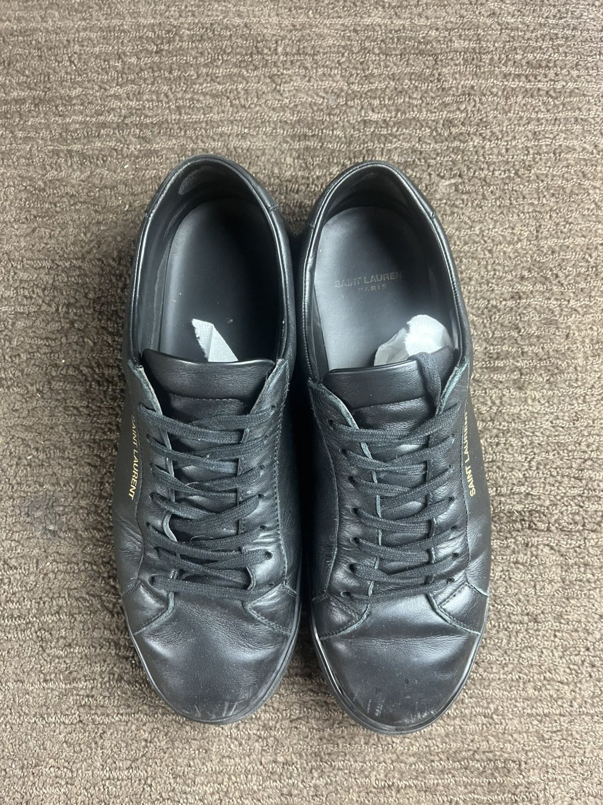 Hedi Slimane Saint laurent black leather low top sneakers Size US 9 / EU 42 - 2 Thumbnail