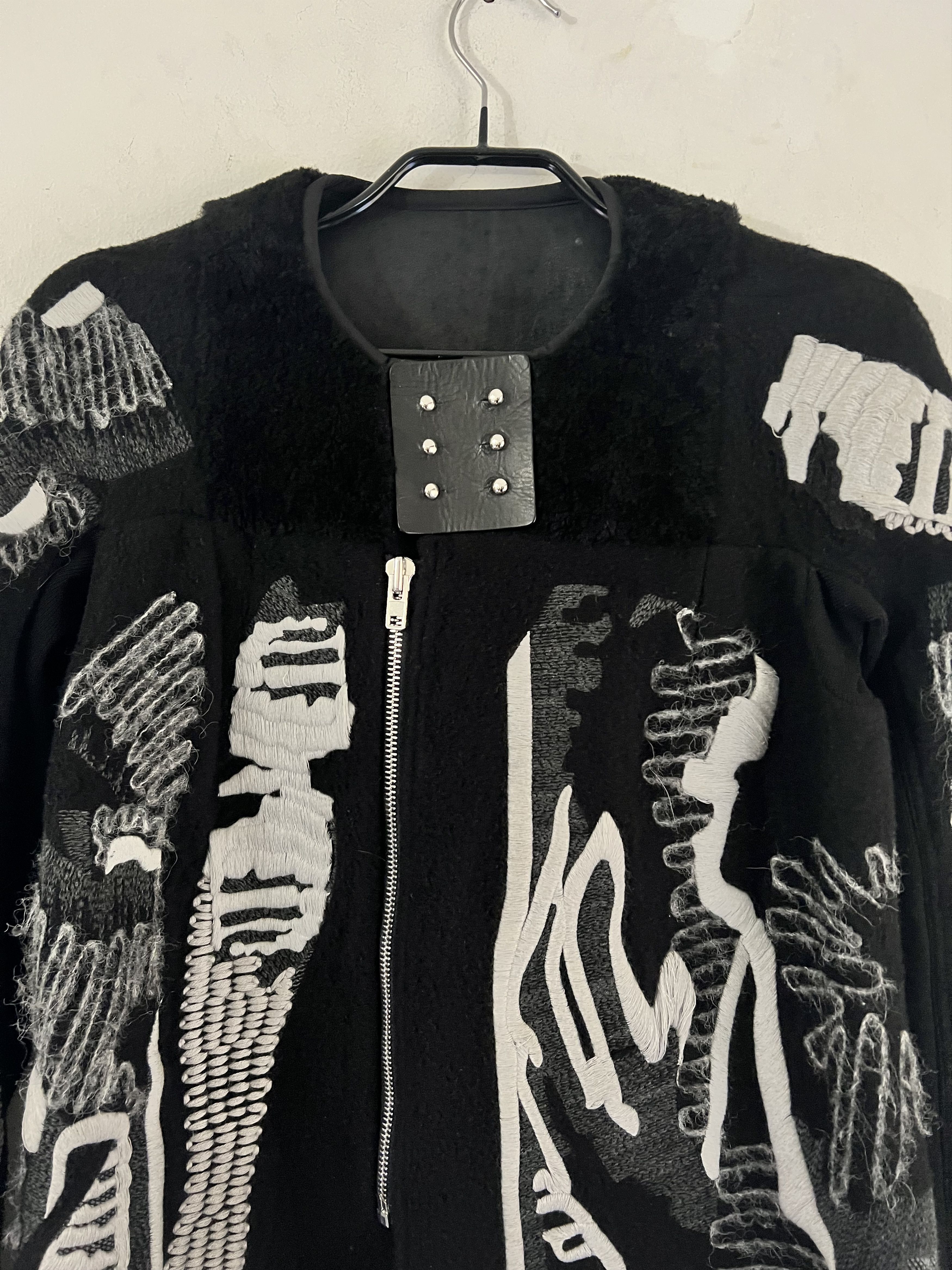 Rick Owens Runway MOODY FW14 Cashmere Embroidered Size US XXS / EU 40 - 7 Thumbnail