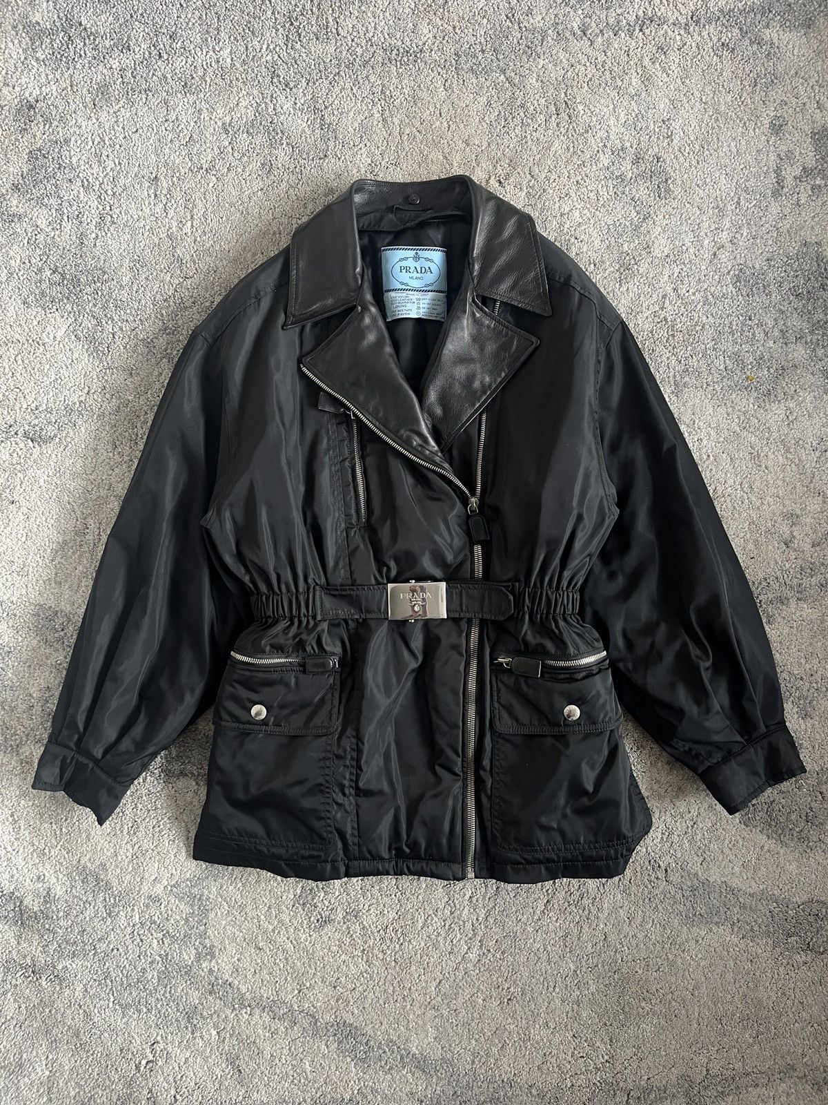 Prada Prada F/W1994 nylon & leather jacket Size M / US 6-8 / IT 42-44 - 4 Thumbnail