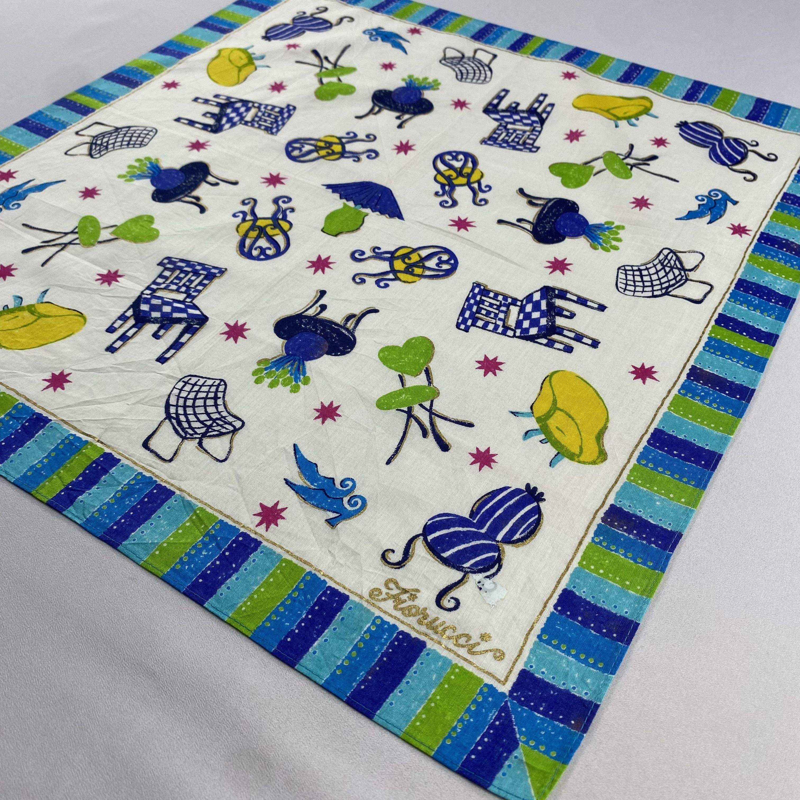 Fiorucci × Vintage Fiorucci Handkerchief / Neckerchief / Bandana-P1167 Size ONE SIZE - 2 Thumbnail