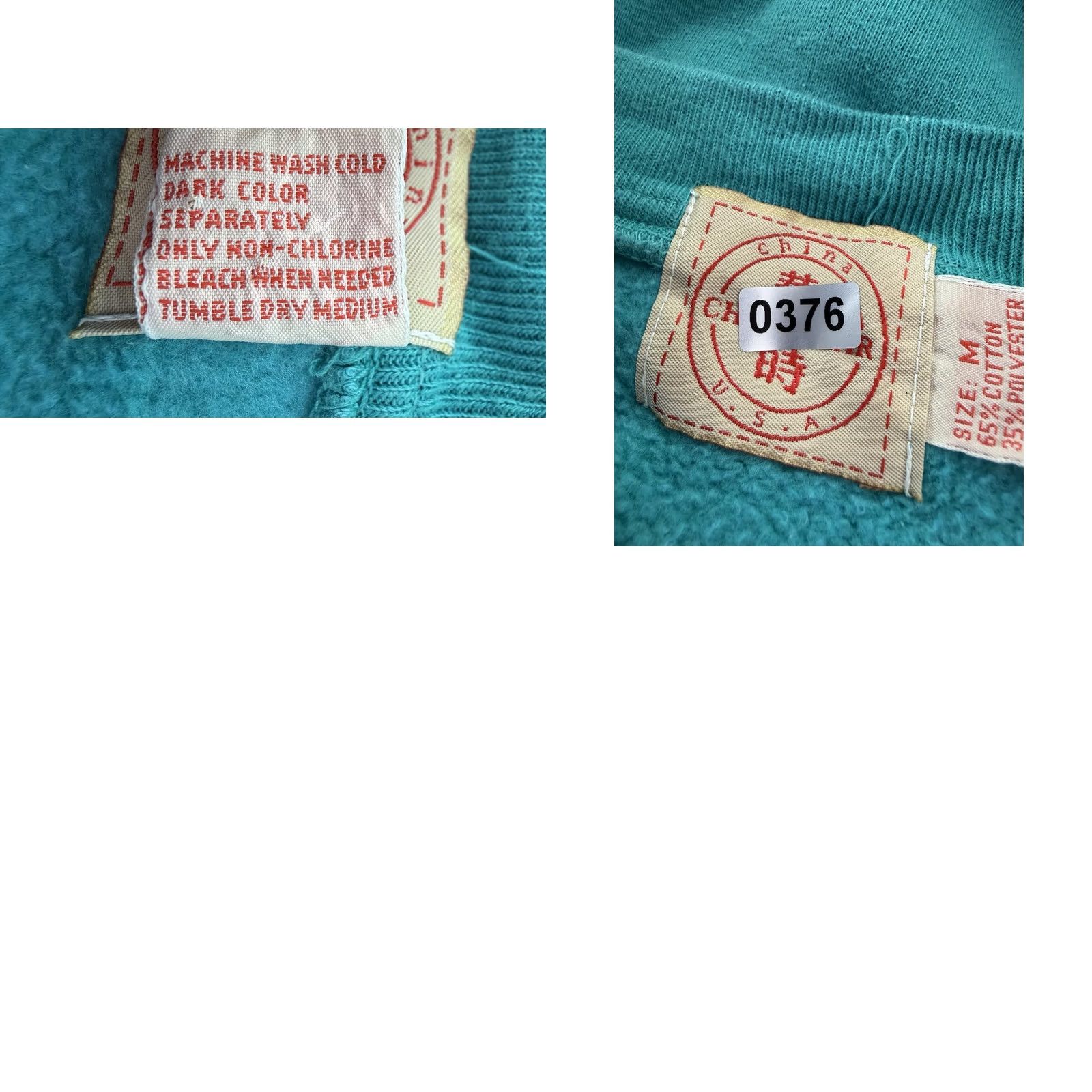 Altea VINTAGE Embroidered Sweatshirt Womens Medium Teal V-neck Relaxed Fit Grunge 90s Size M / US 6-8 / IT 42-44 - 9 Thumbnail