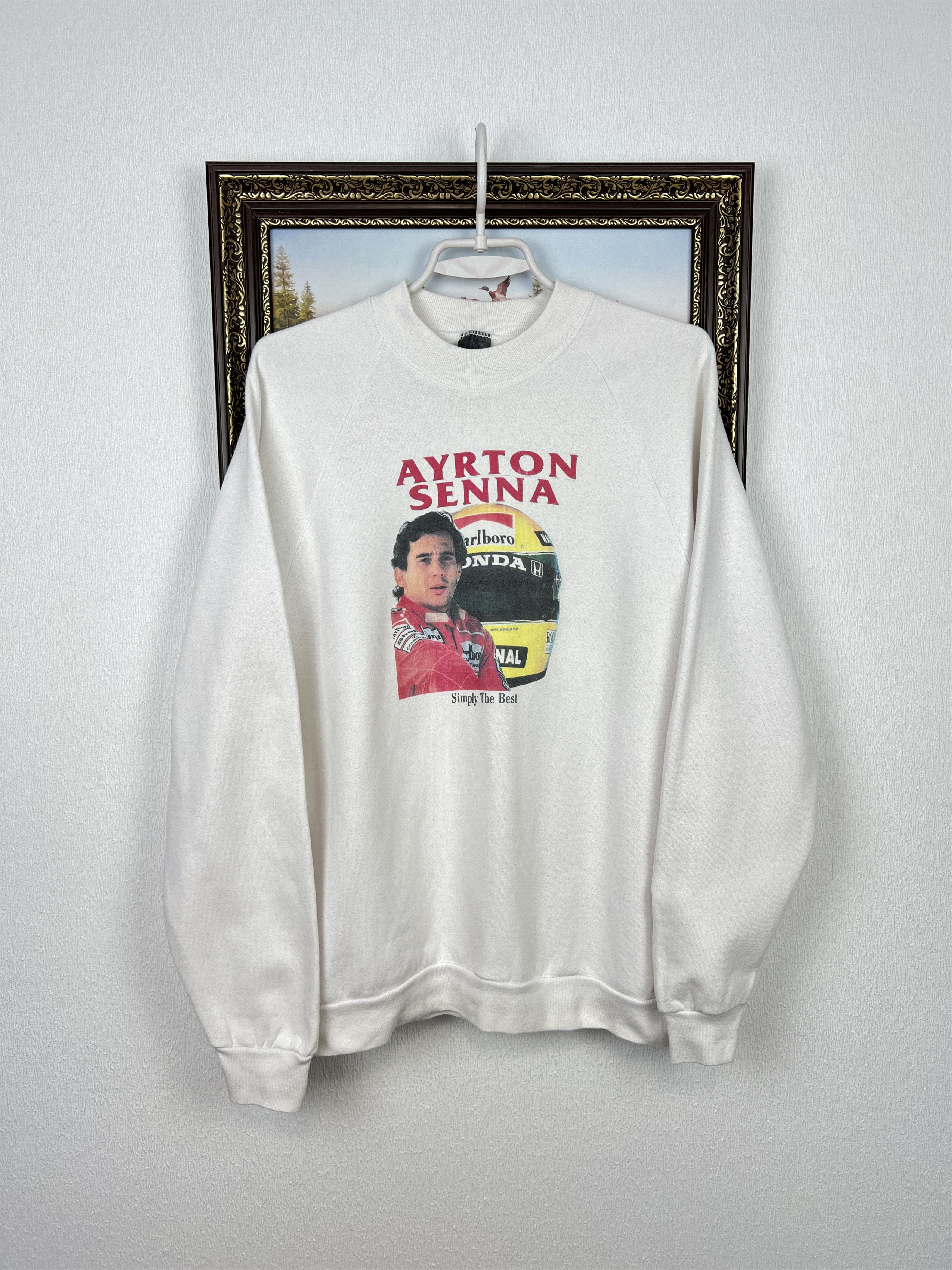 Vintage Vintage 90's Ayrton Senna Sweatshirt Formula 1 Marlboro Size US M / EU 48-50 / 2 - 1 Thumbnail