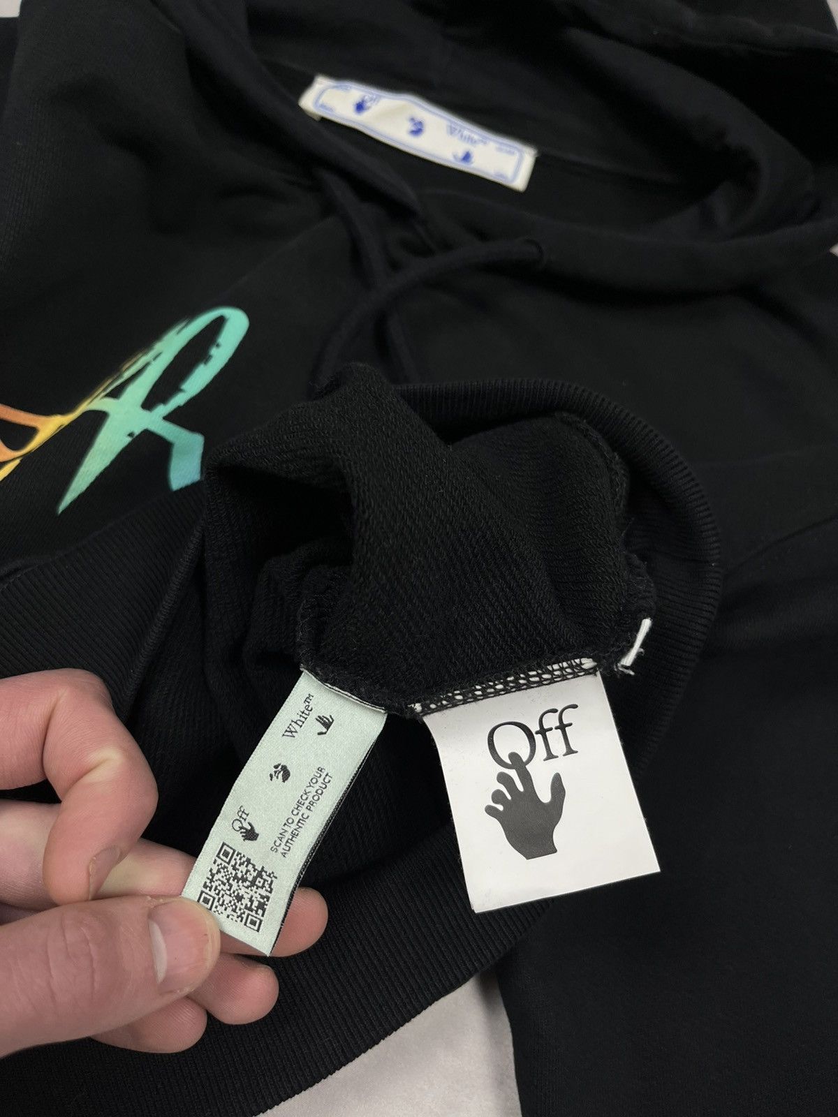 Off-White Off-White Rainbow Gradient Script Logo Cropped Hoodie XS Size XS / US 0-2 / IT 36-38 - 7 Thumbnail