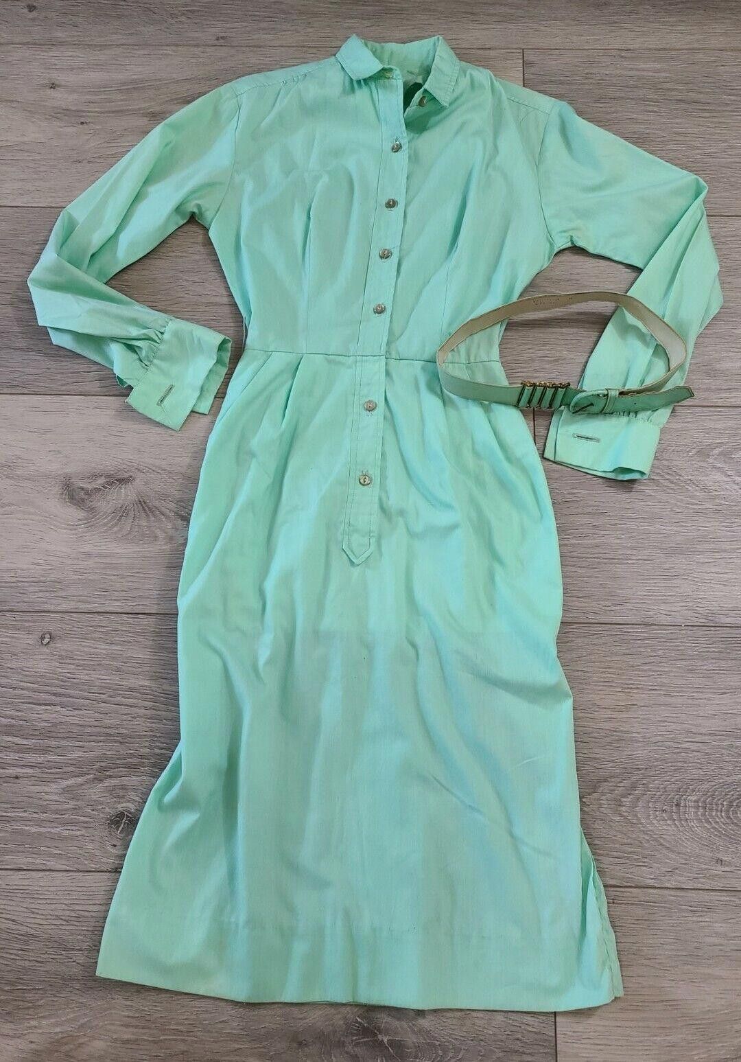 Designer Vintage Dress 50s 60s Mint Green Vanity Fair Sz 5 XS pencil Size XS / US 0-2 / IT 36-38 - 1 Thumbnail