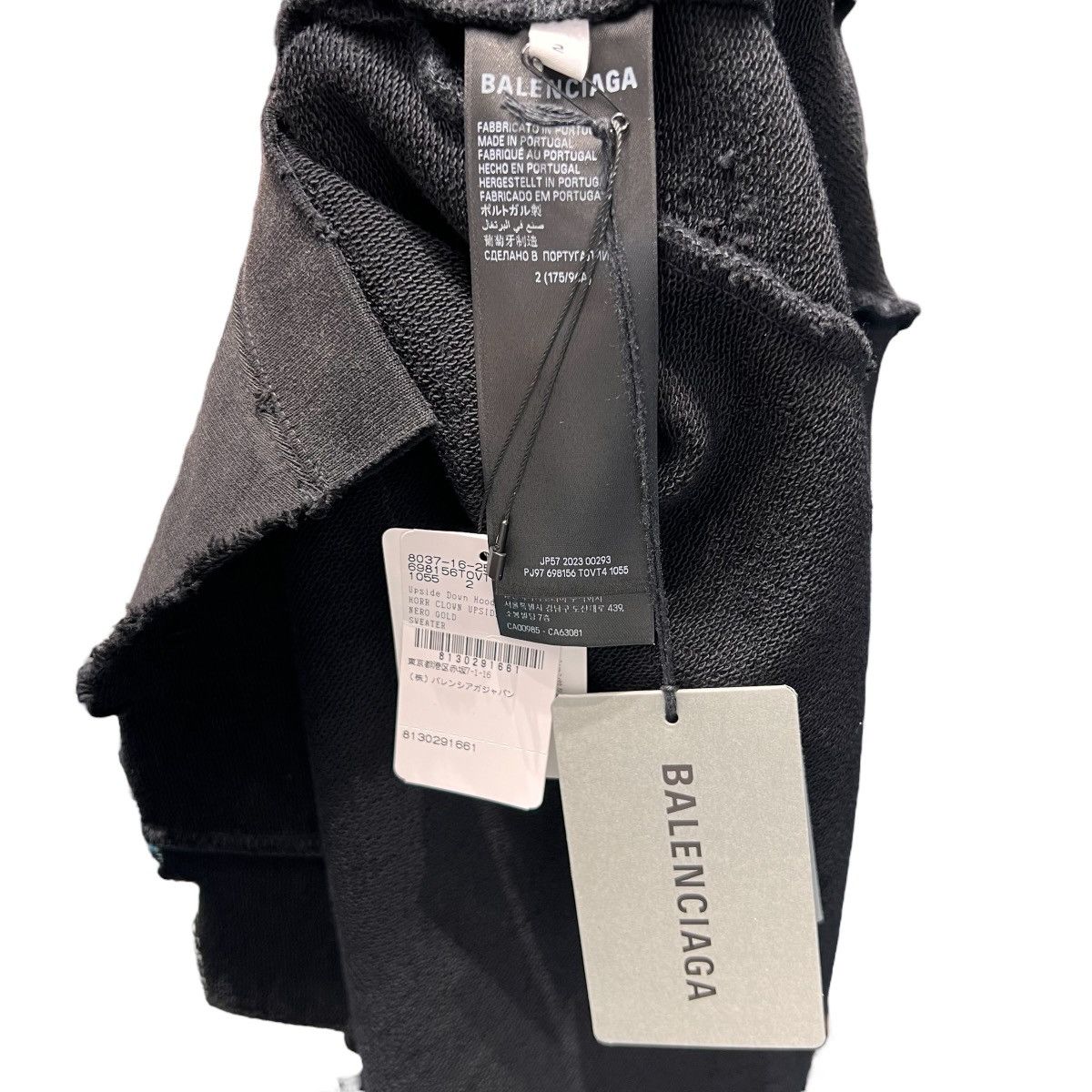 Balenciaga BALENCIAGA 23AW PARIS MOON UPSIDE DOWN DISTRESSED HOODIE Size US M / EU 48-50 / 2 - 8 Thumbnail