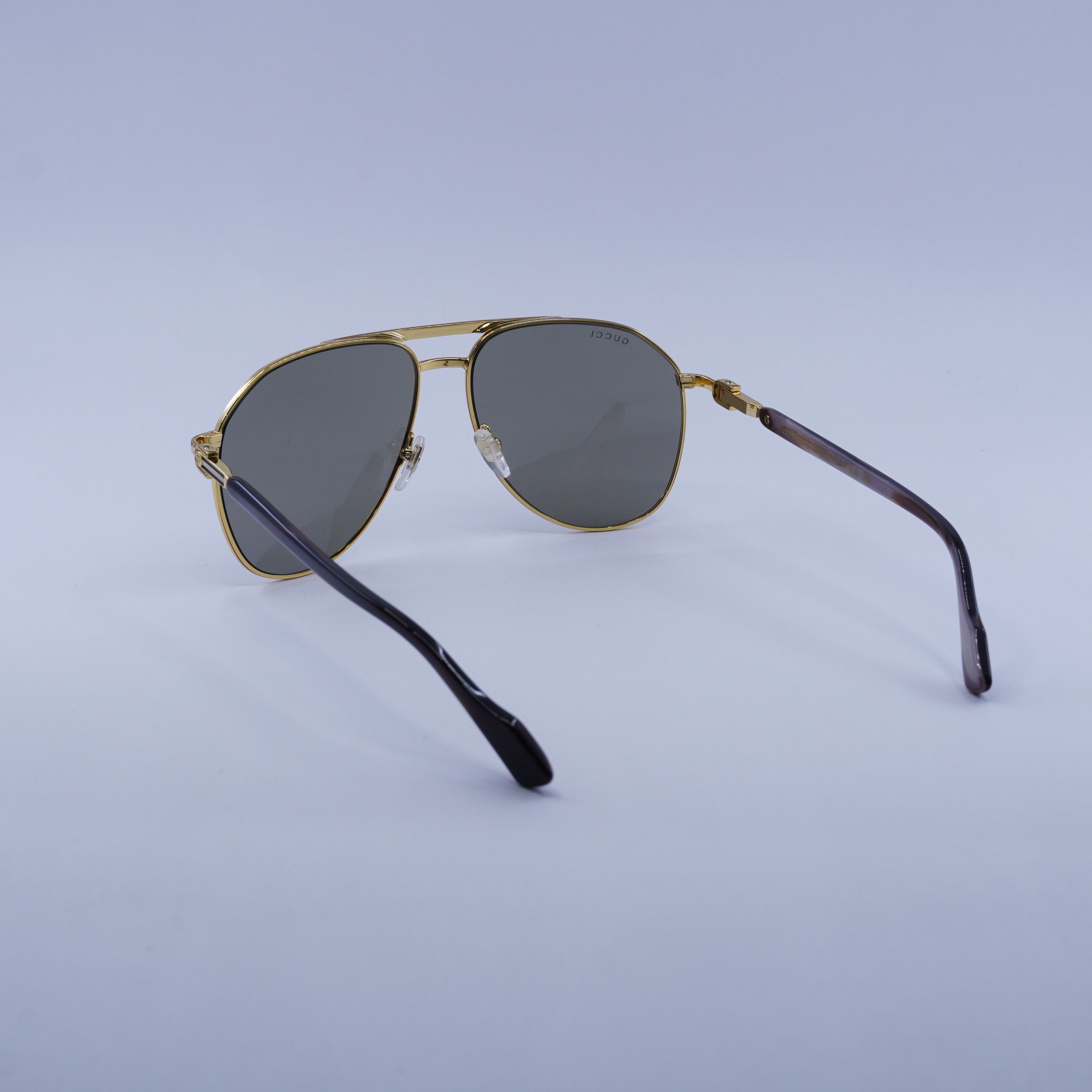 Gucci Gucci GG1220S 002 Sunglasses Gold Aviator Frame, Brown Lense Size ONE SIZE - 7 Thumbnail