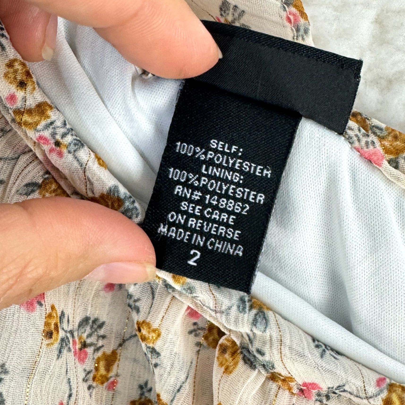 Torrid Torrid Floral Print Ruffled On-Shoulder Top Womens Cream Chiffon 2X Blouse Floral Pattern Plus Size 2X Short Sleeve? Size XXL / US 16-18 / IT 52-54 - 6 Thumbnail