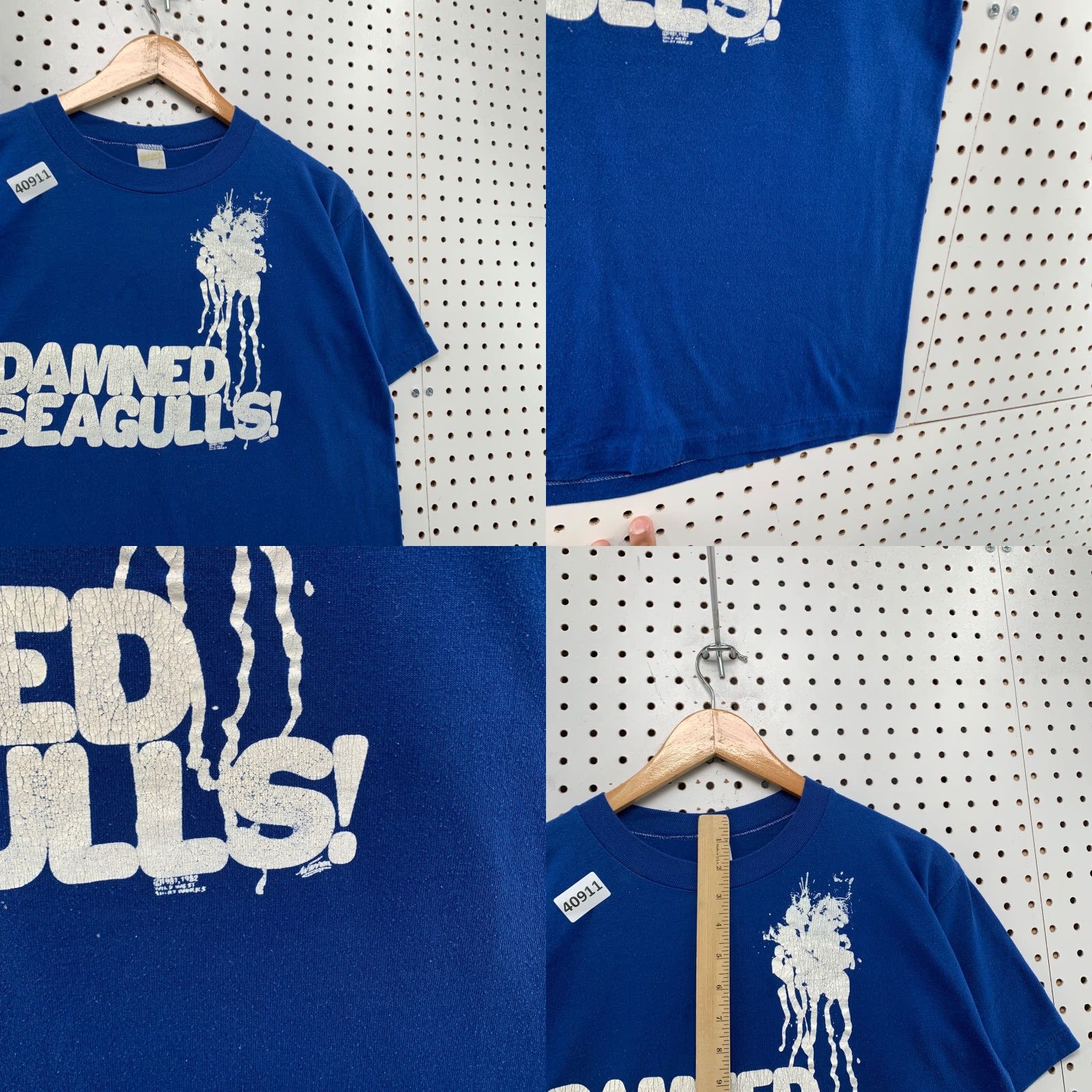 Vintage VINTAGE 80s Sportswear Seagulls Funny Shirt L Blue Graphic Print Music Mens Size US L / EU 52-54 / 3 - 8 Thumbnail