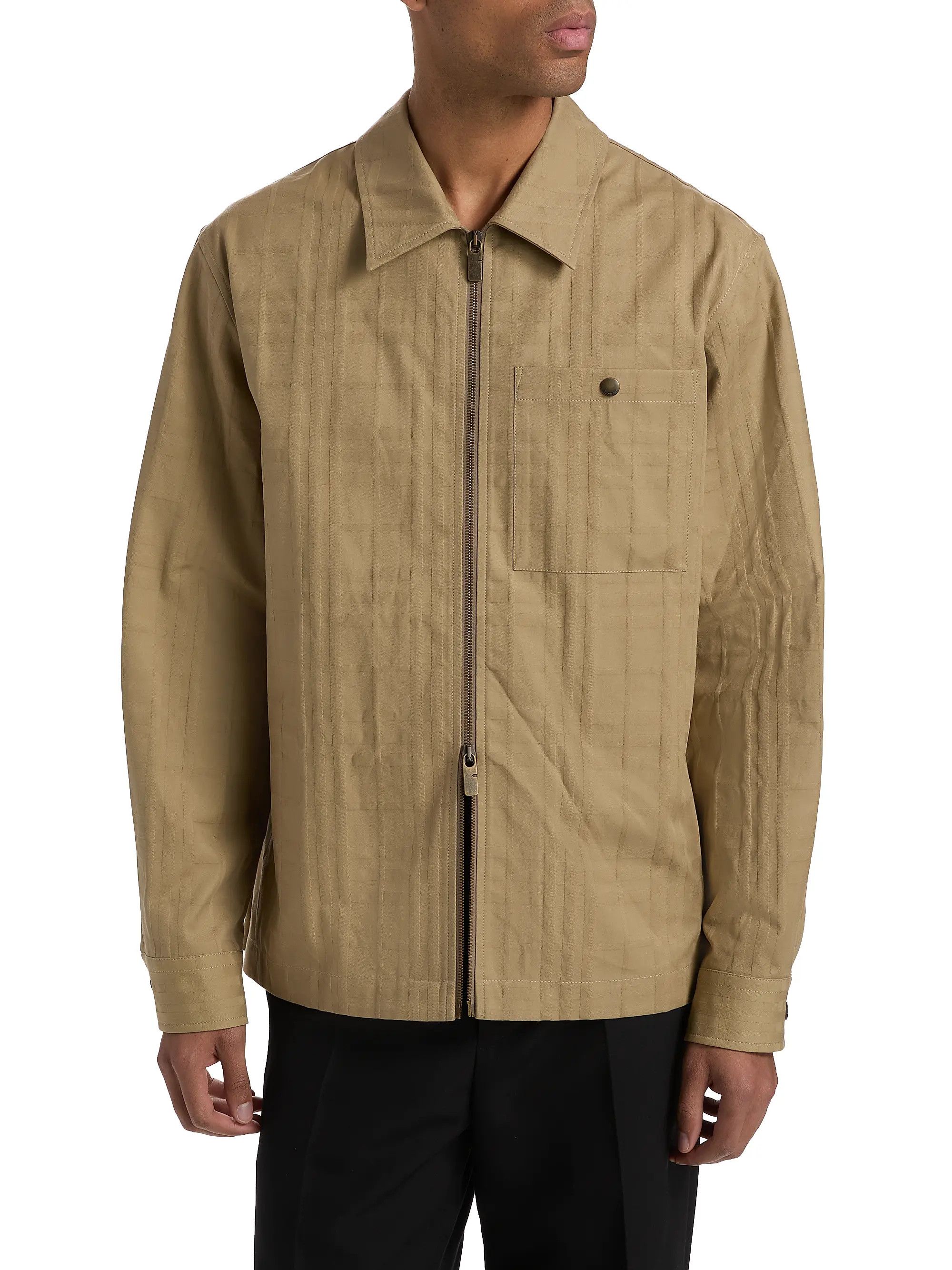 Burberry os11x0526 Oakwell Point Collar Cotton Overshirt in Beige Size US S / EU 44-46 / 1 - 3 Thumbnail