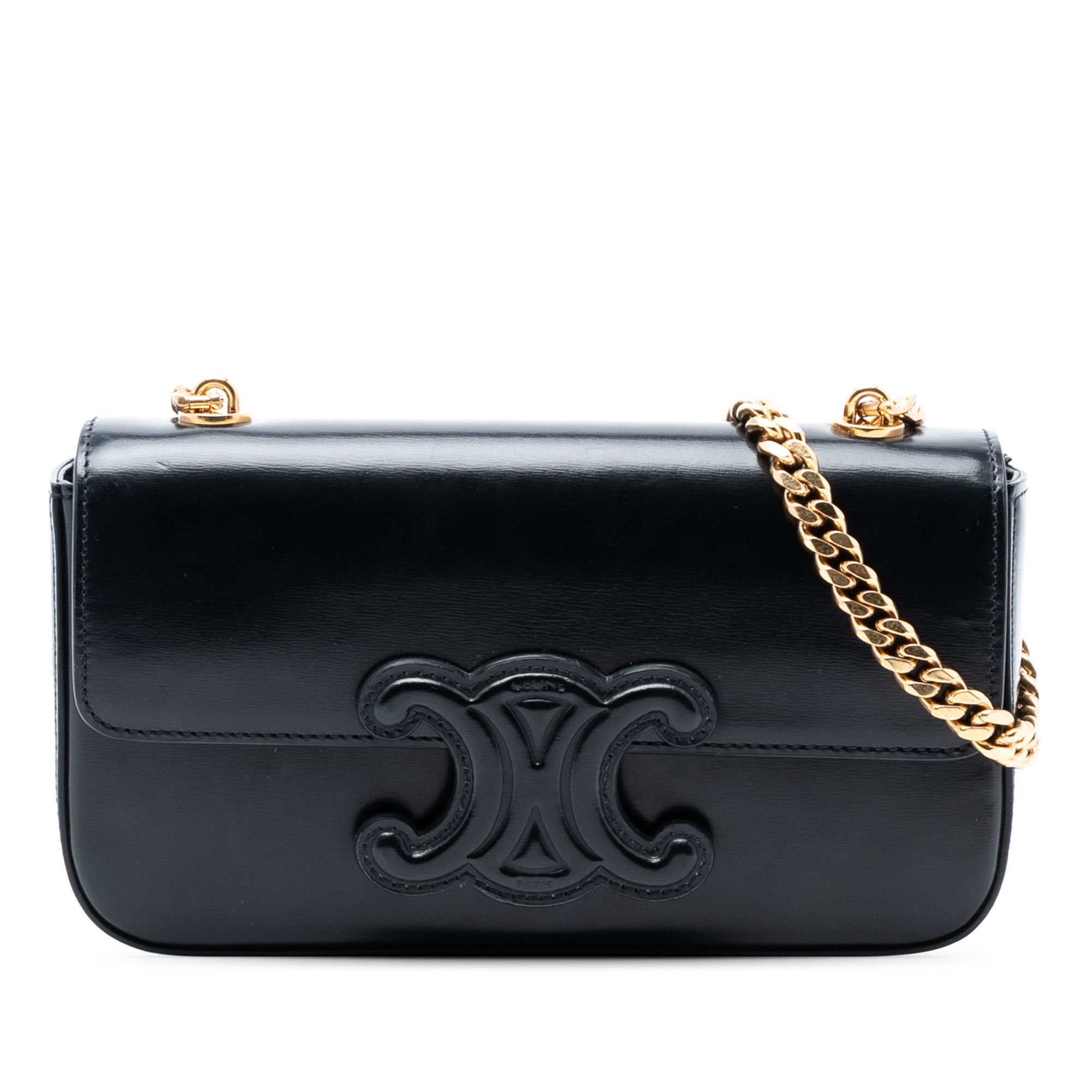 Celine Celine Smooth Calfskin Cuir Triomphe Chain Shoulder Bag Size ONE SIZE - 1 Thumbnail
