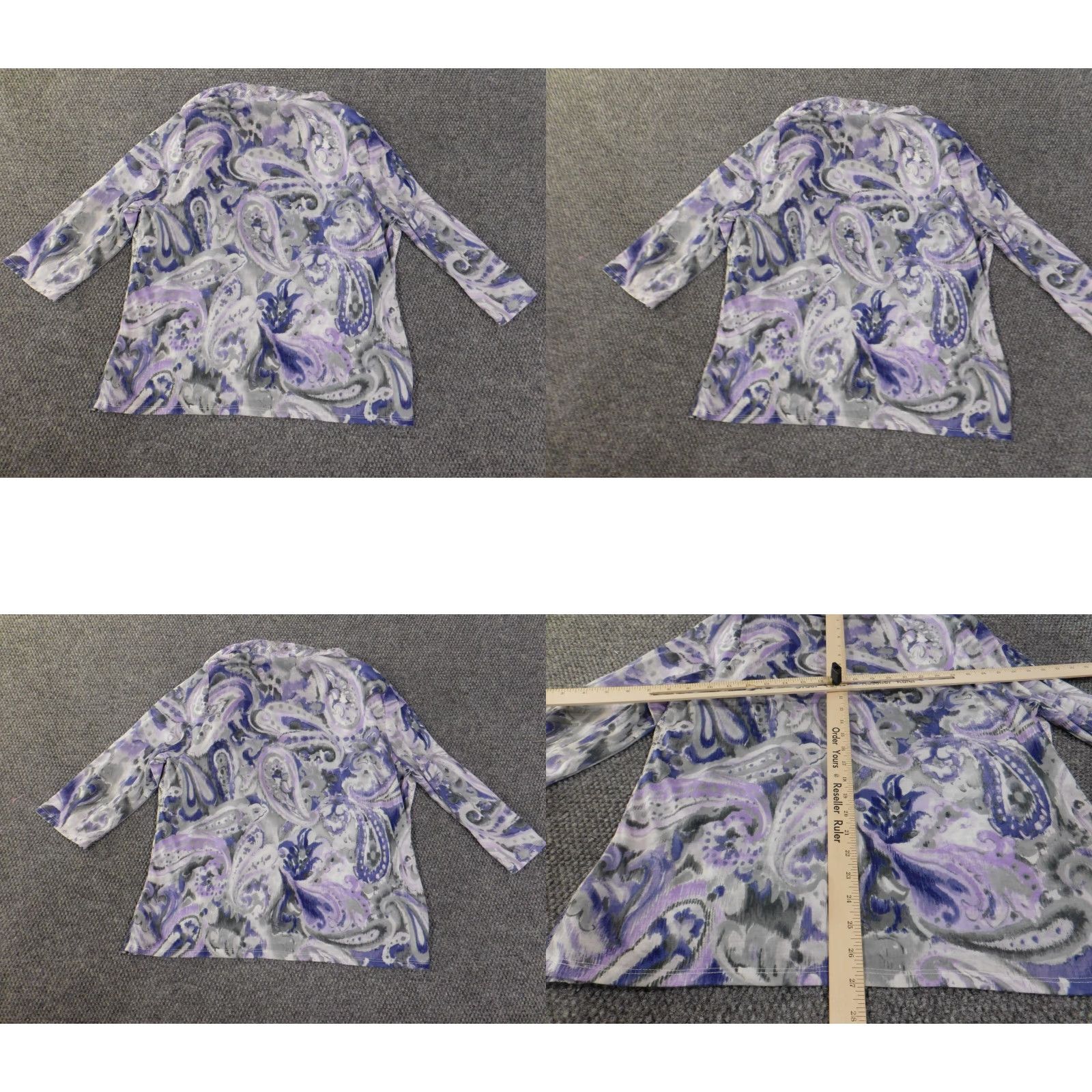Vintage Alfred Dunner Blouse Women's 1X Purple Geometric Lined Knit Polyester Pullover Casual Shawl Cape Top Geometric Pattern Kang Size XL / US 12-14 / IT 48-50 - 8 Thumbnail