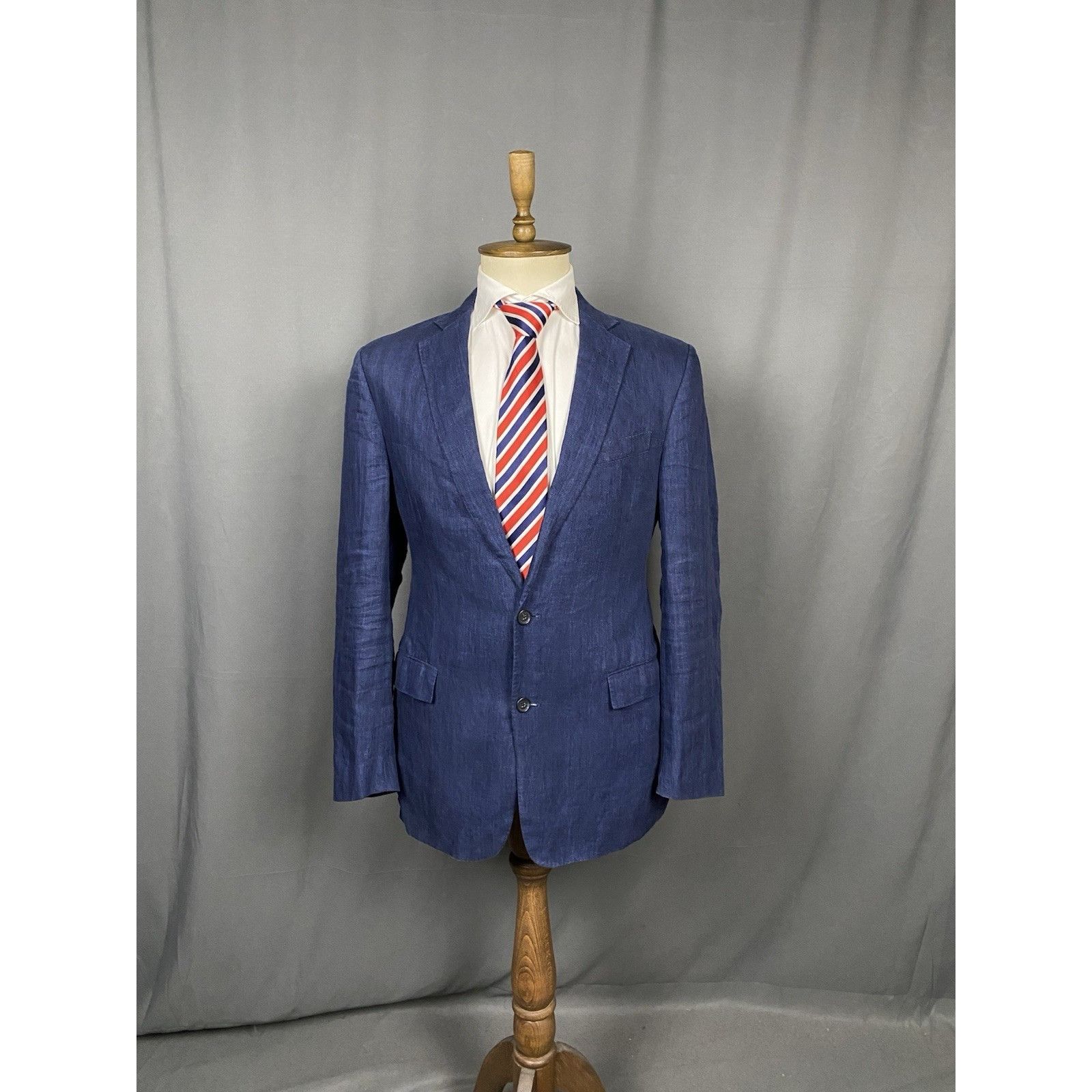 Brooks Brothers Brooks Brothers Men's Blue Linen Blazer Sportcoat Jacket Siz Size 40R - 3 Thumbnail