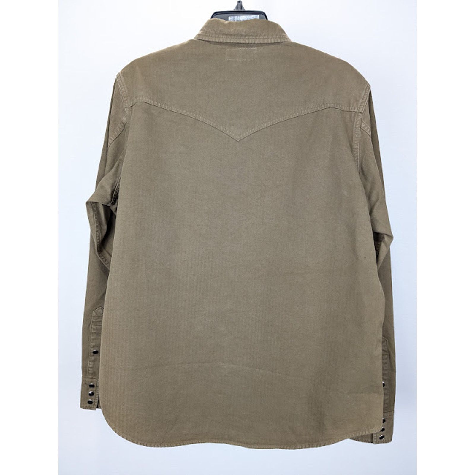 Saint Laurent Paris o1rshd1 Classic Western Shirt in Khaki Dyeing Stonewa Size US L / EU 52-54 / 3 - 11 Thumbnail