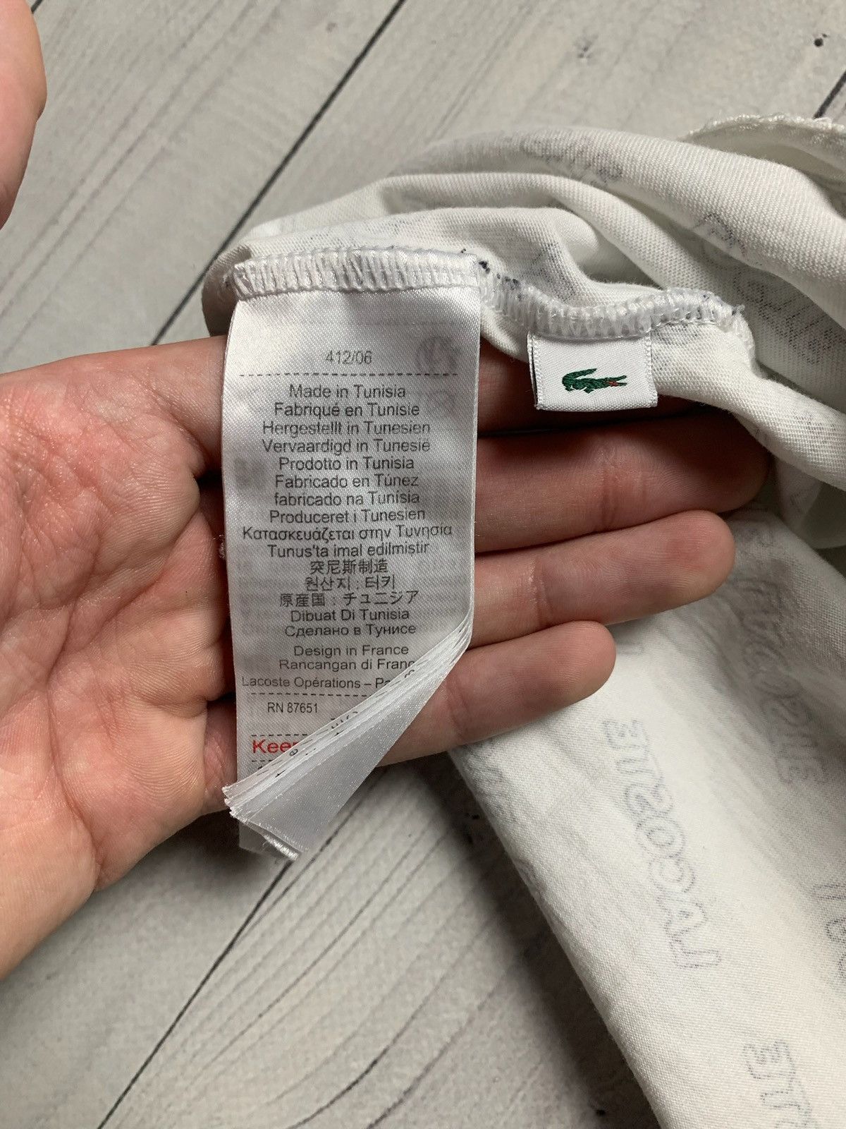 Lacoste × Vintage Lacoste monogram tee logo white rare size L Size US L / EU 52-54 / 3 - 5 Thumbnail
