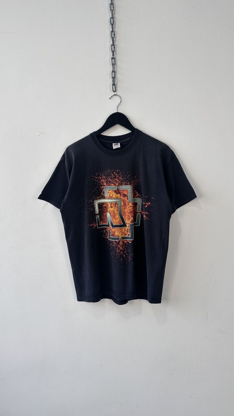Other Rammstein Logo Fire Graphic T-Shirt Y2K Band Merch Faded L Size US L / EU 52-54 / 3 - 1 Thumbnail