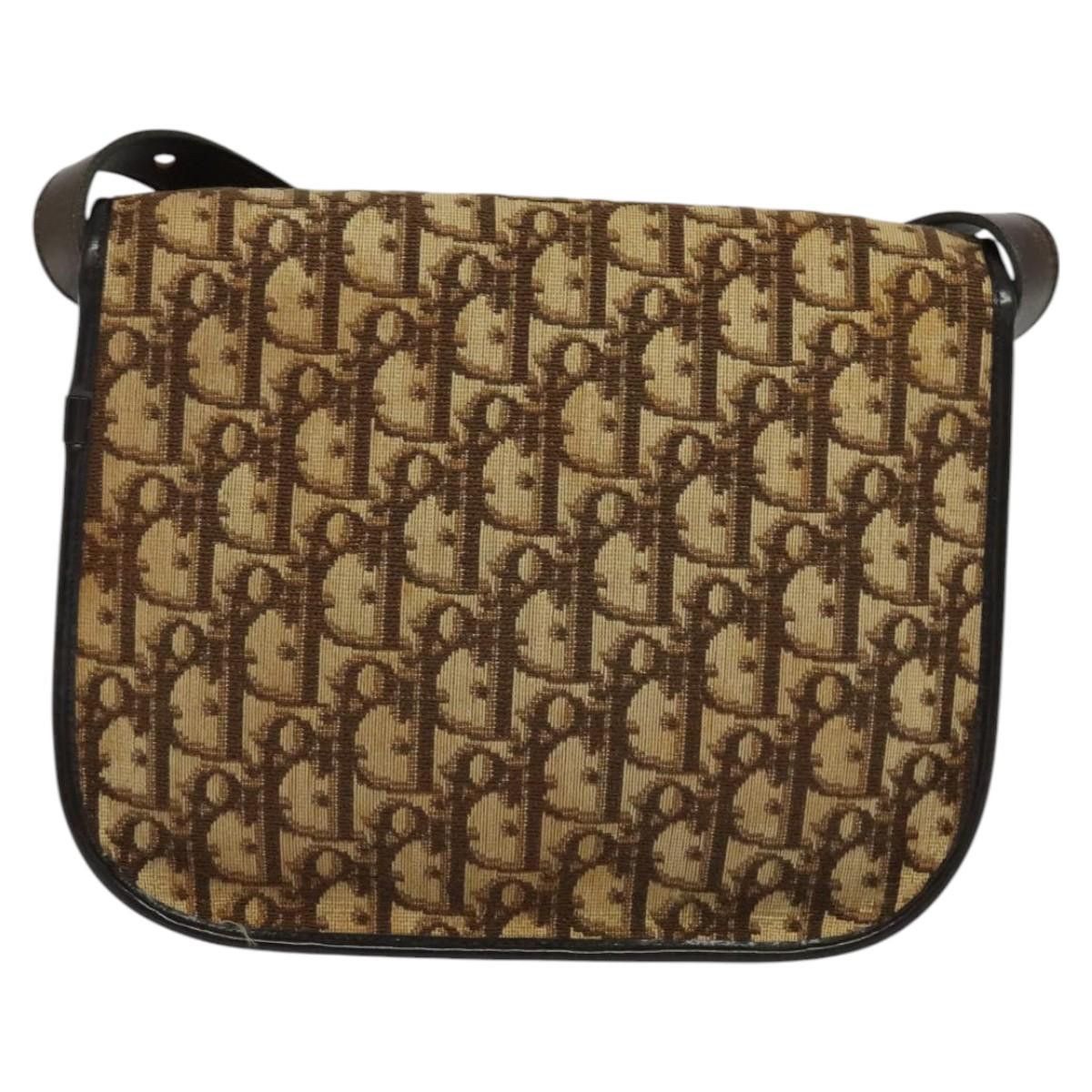 Dior DIOR Trotter Canvas Shoulder Bag Brown Gold Size ONE SIZE - 3 Thumbnail