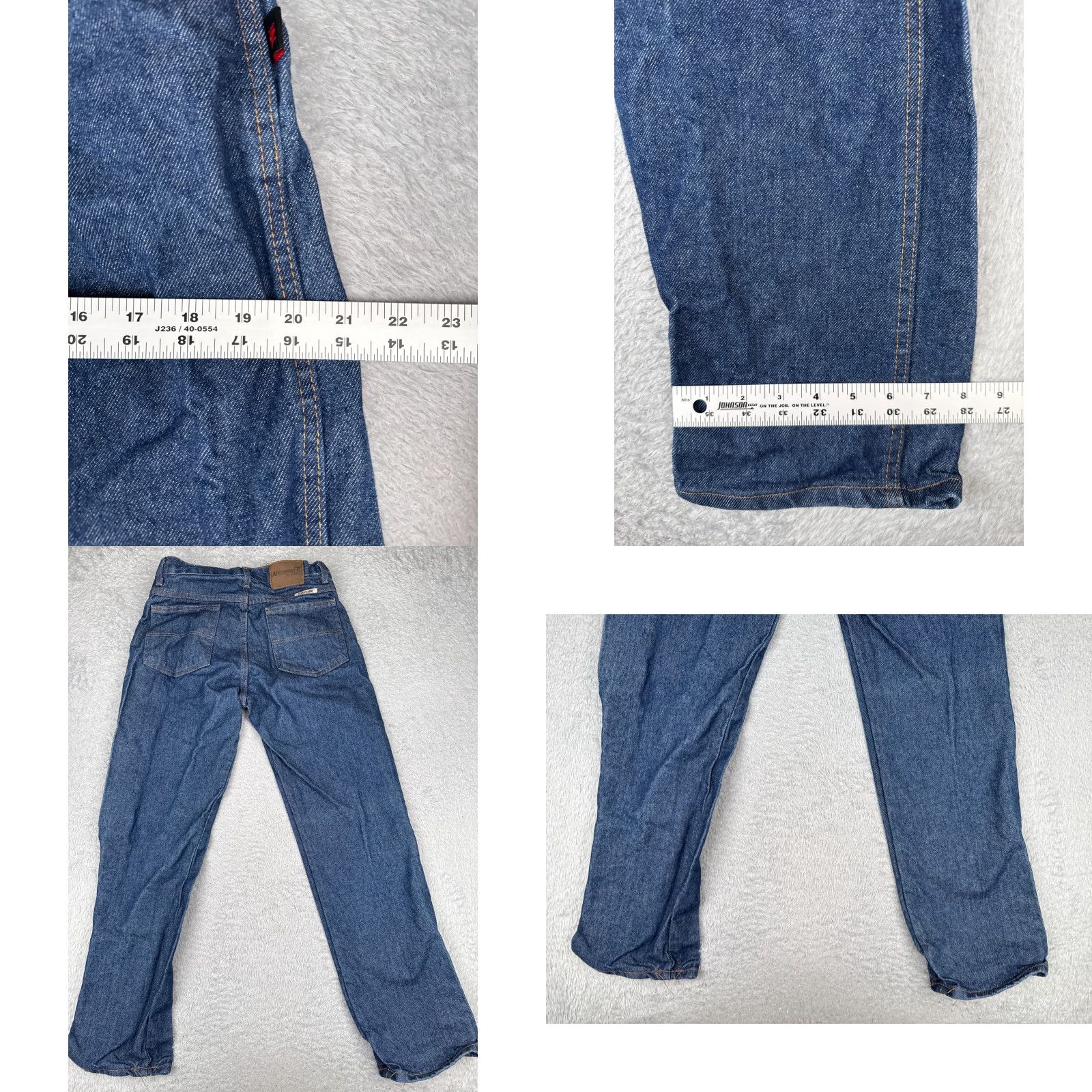 Denime UniFirst Jeans Men 30x32 Blue Denim Straight Leg 5-Pocket Design Regular Fit 30 in Inseam Blue Jeans Men Size US 30 / EU 46 - 9 Thumbnail