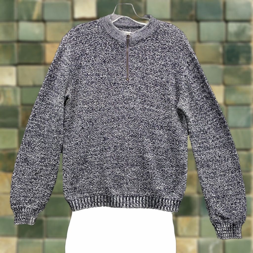 VINTAGE Artville 1/4 Zip Sweater Women M/L Preppy Academia Outdoor Cozy Gorpcore Gray Knit Crew Neck Long Sleeve Heather Vintage Yes Girls Womens