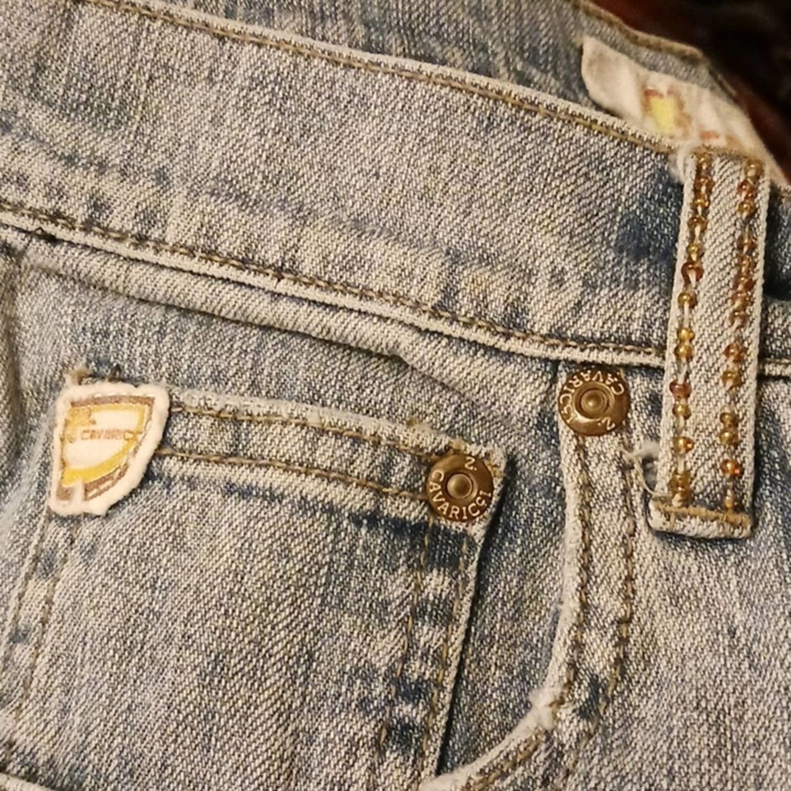 Other Z. Cavaricci Jeans Sz 10 Beaded Floral FLARED 70s Bohemian Size 32" / US 10 / IT 46 - 12 Thumbnail